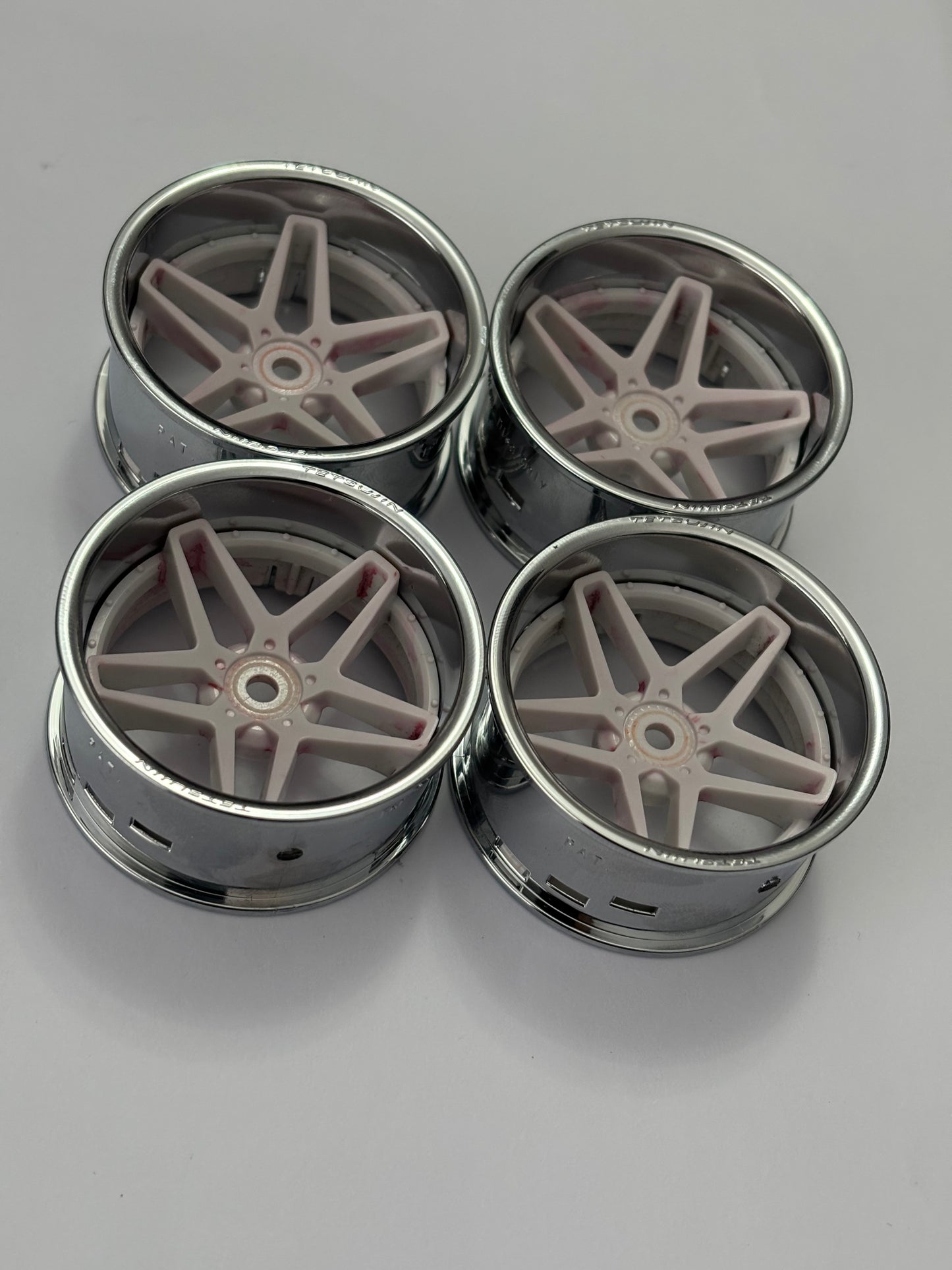 Tetsujin Chrome White Wheels Adjustable Offset