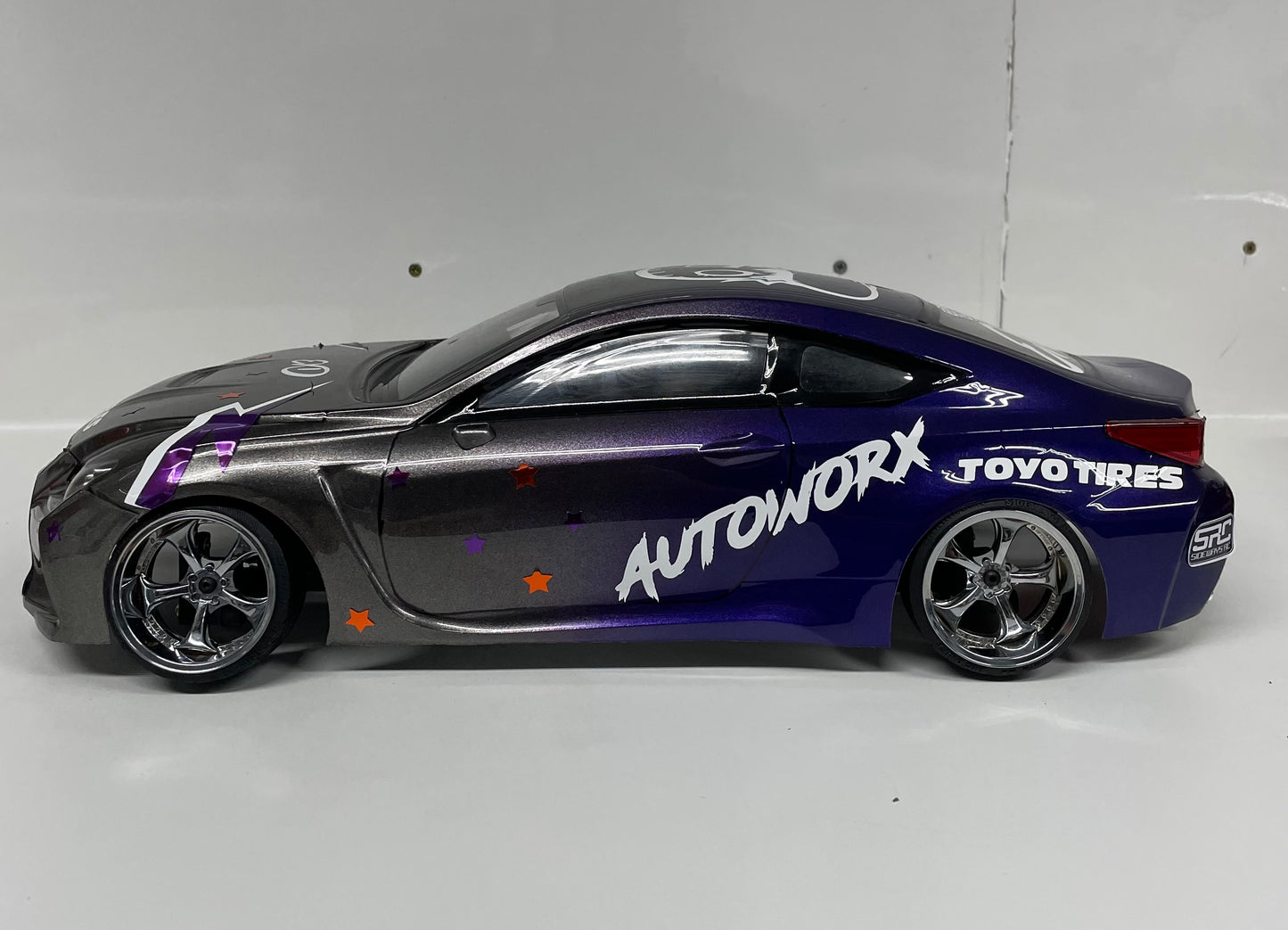 Killer body Lexus RCF Bodyshell Silver Blue Fade