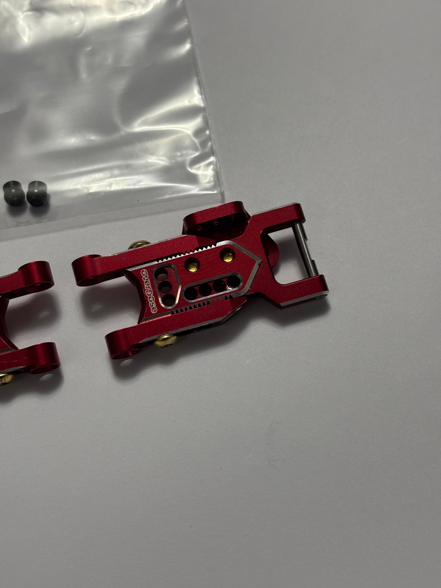Overdose Red Alloy Rear Lower Arms Type 3 OD2856