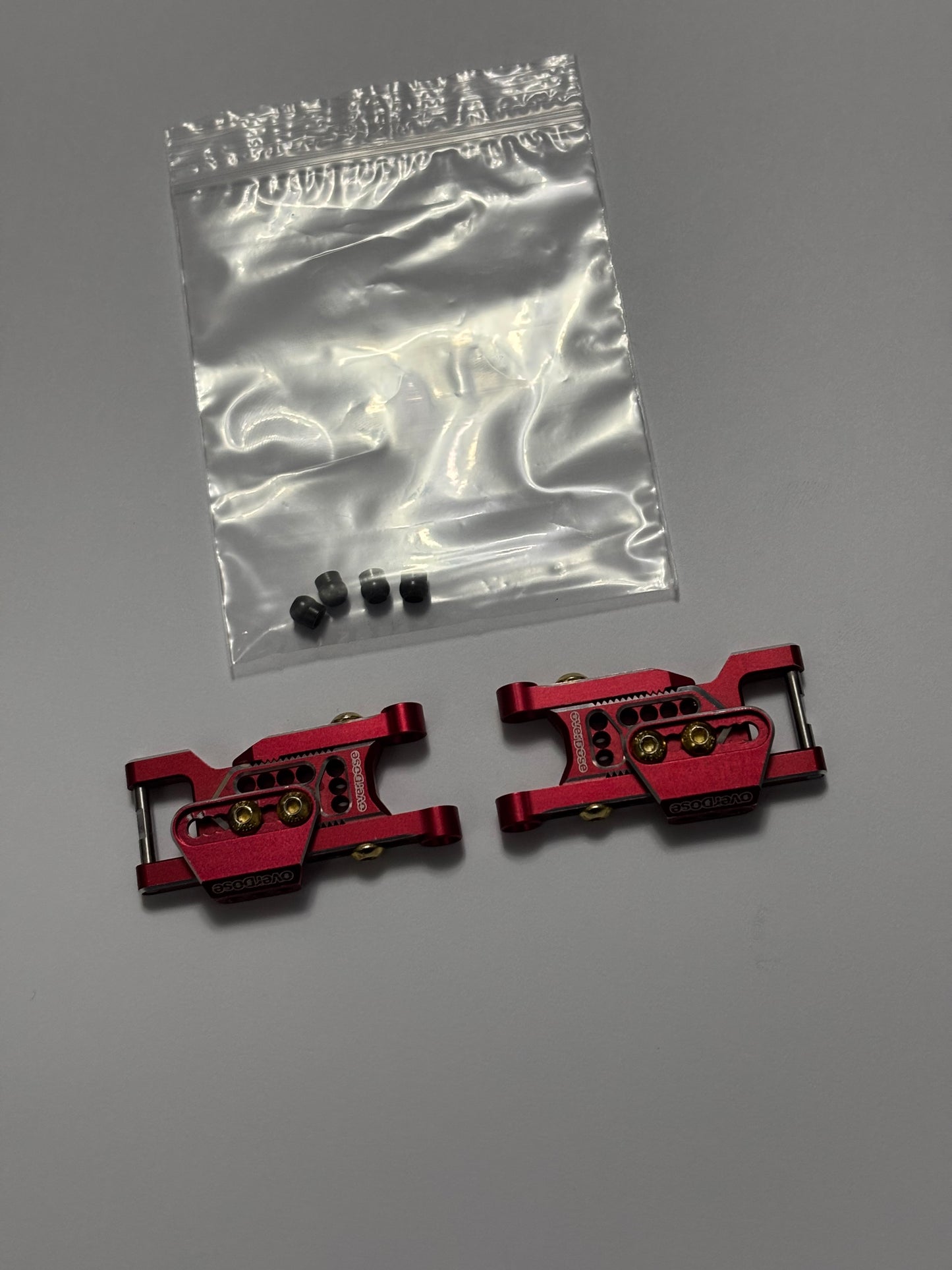 Overdose Red Alloy Rear Lower Arms Type 3 OD2856