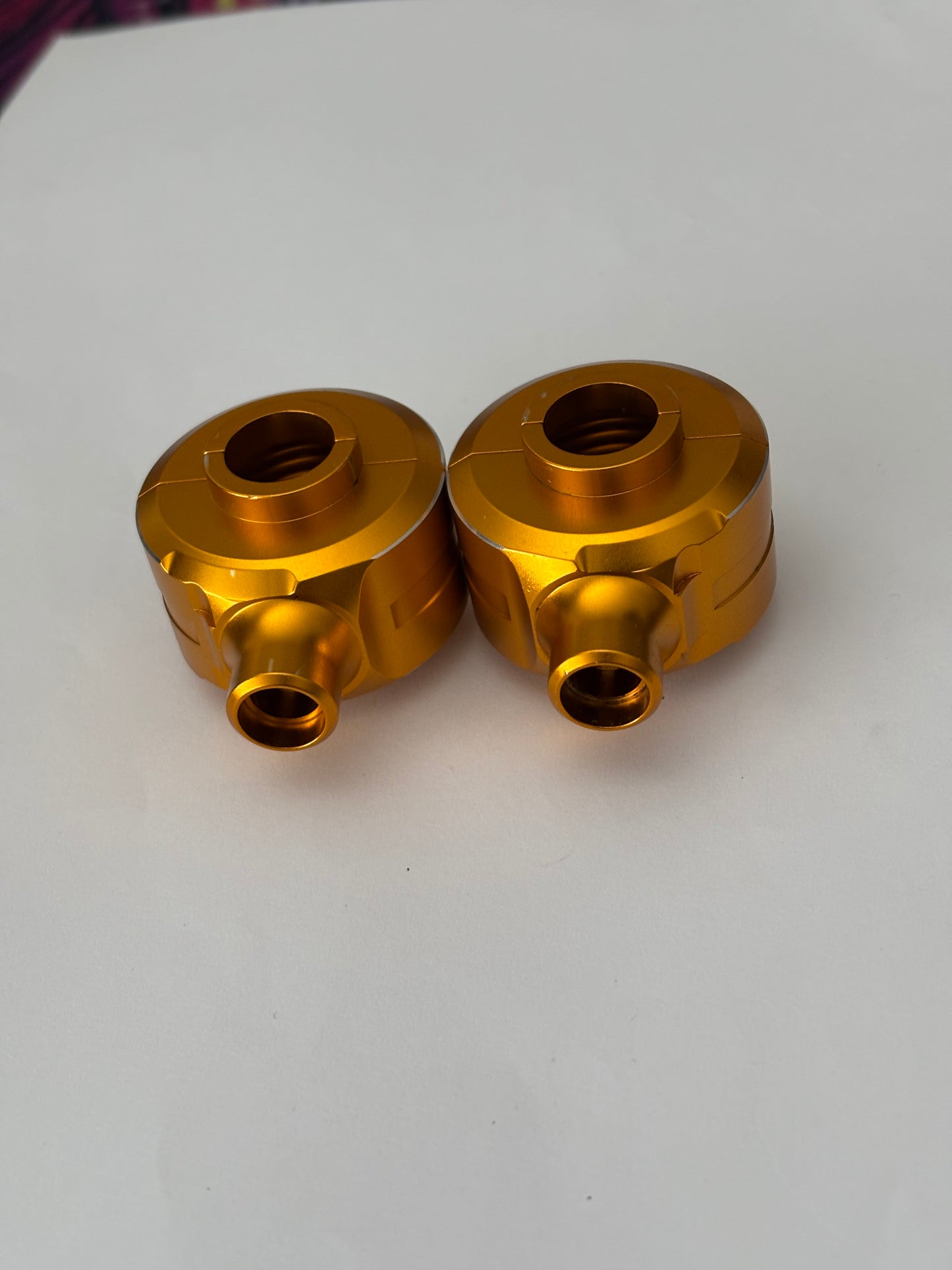 Overdose Gold Aluminium Gear Case Front Rear Dival x2