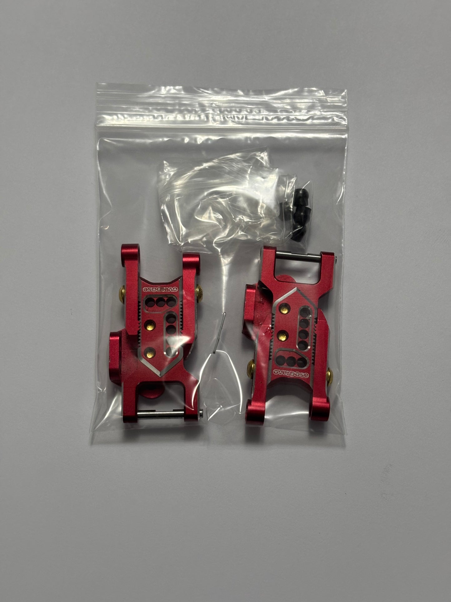 Overdose Red Alloy Rear Lower Arms Type 3 OD2856