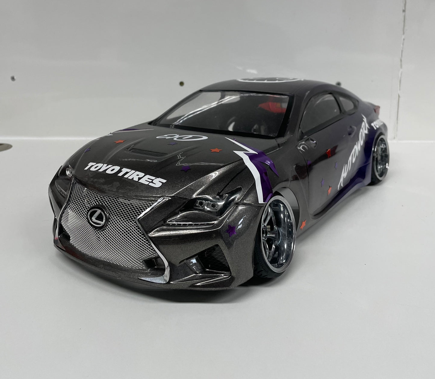 Killer body Lexus RCF Bodyshell Silver Blue Fade