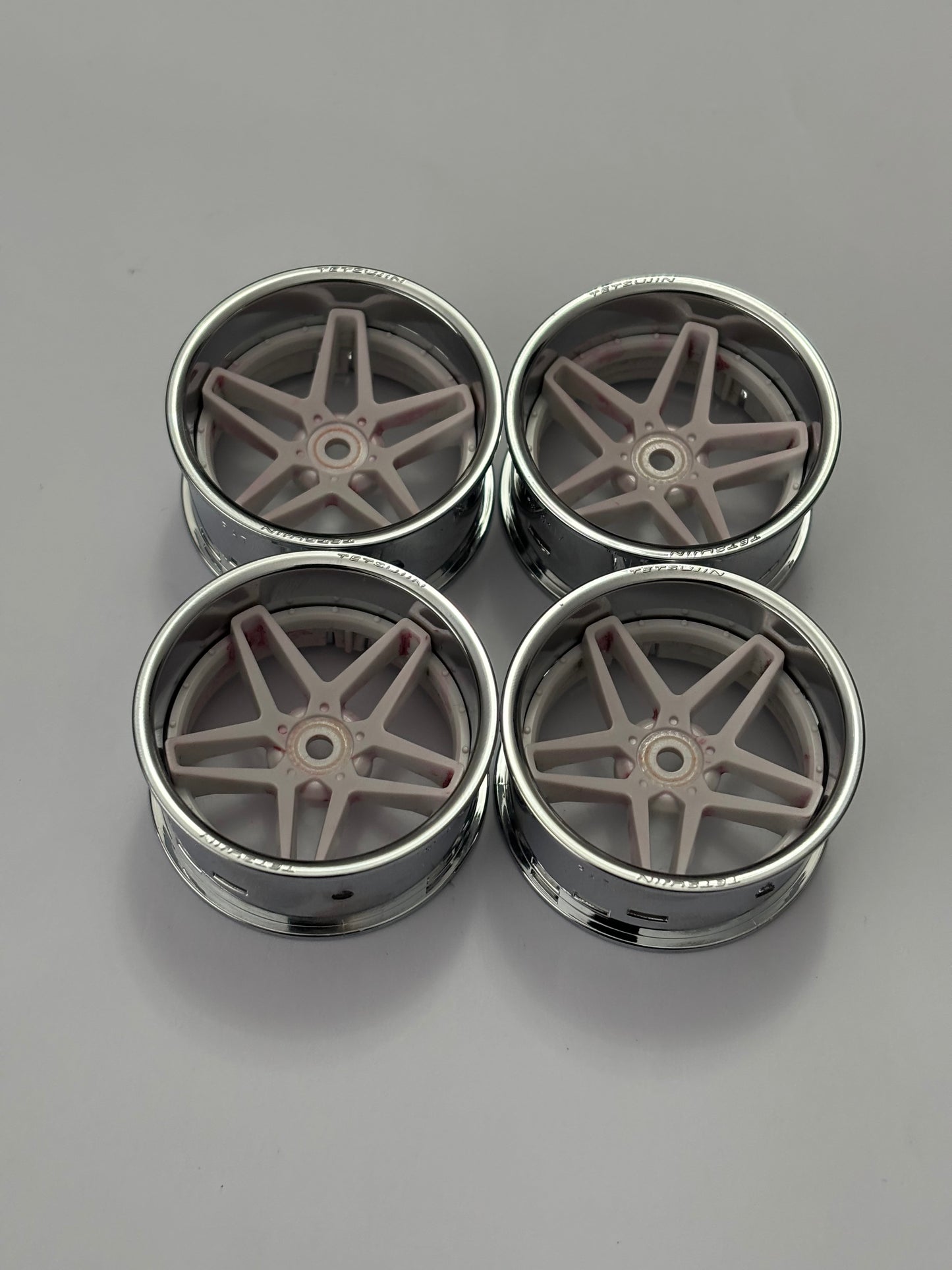 Tetsujin Chrome White Wheels Adjustable Offset