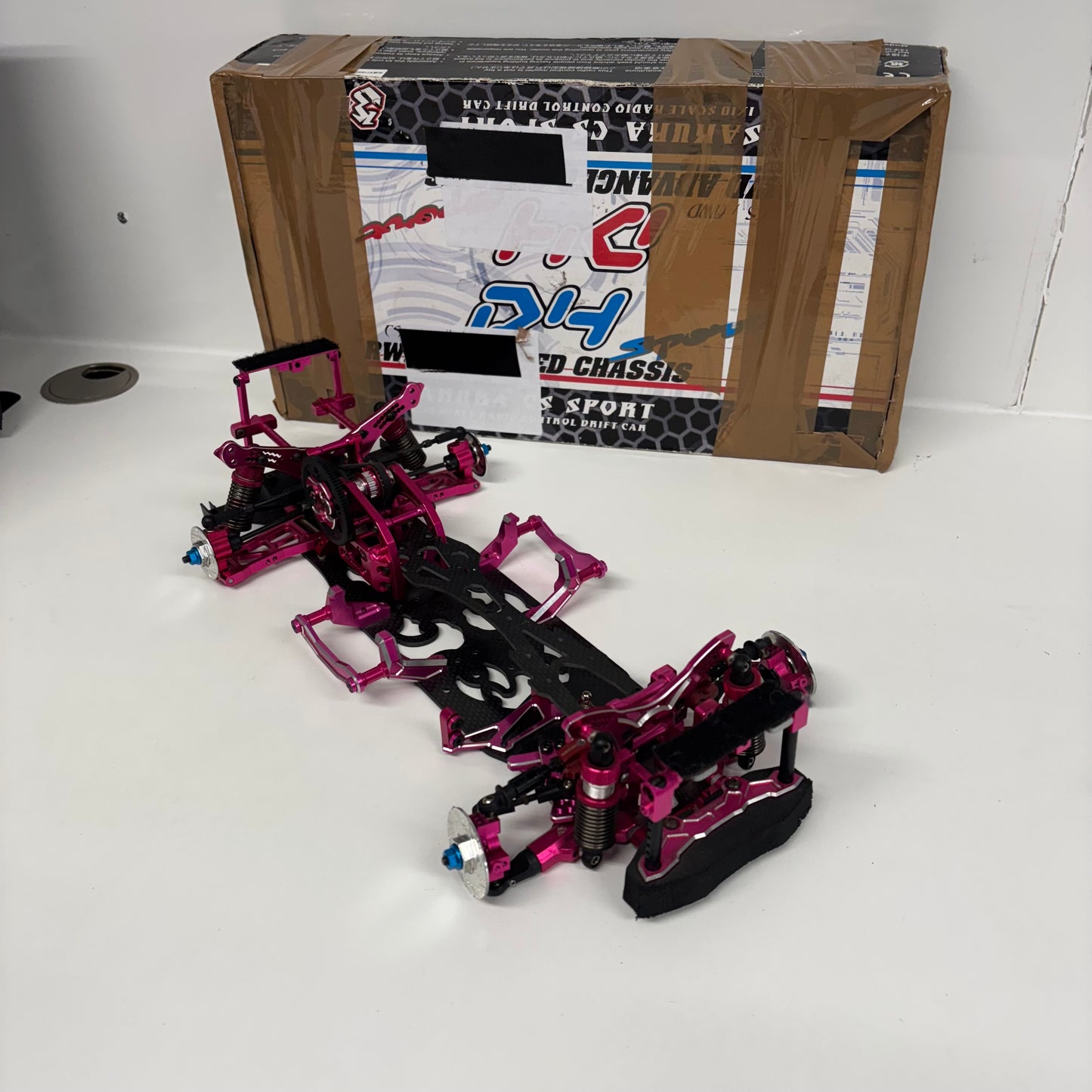 3Racing Sakura D4 Pink RC Drift Chassis Alloy Carbon RWD