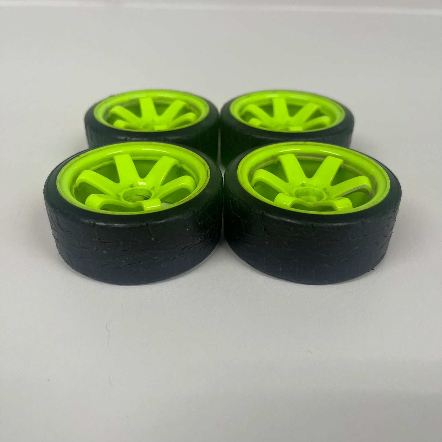 Green Offset 6mm Wheels With Outdoor Tyres