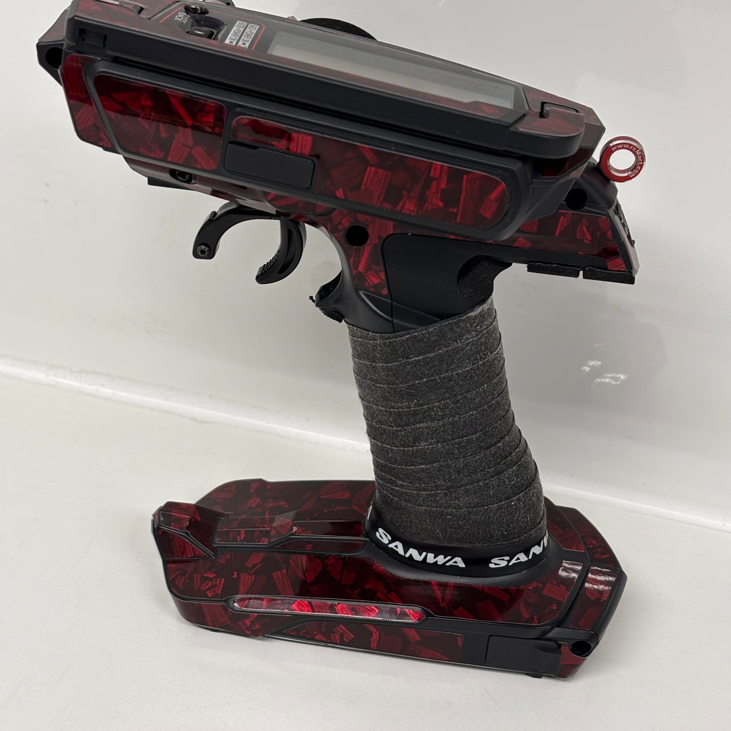 Sanwa MT5 Controller RX 493i Receiver FH5 Red Forged Carbon Wrap