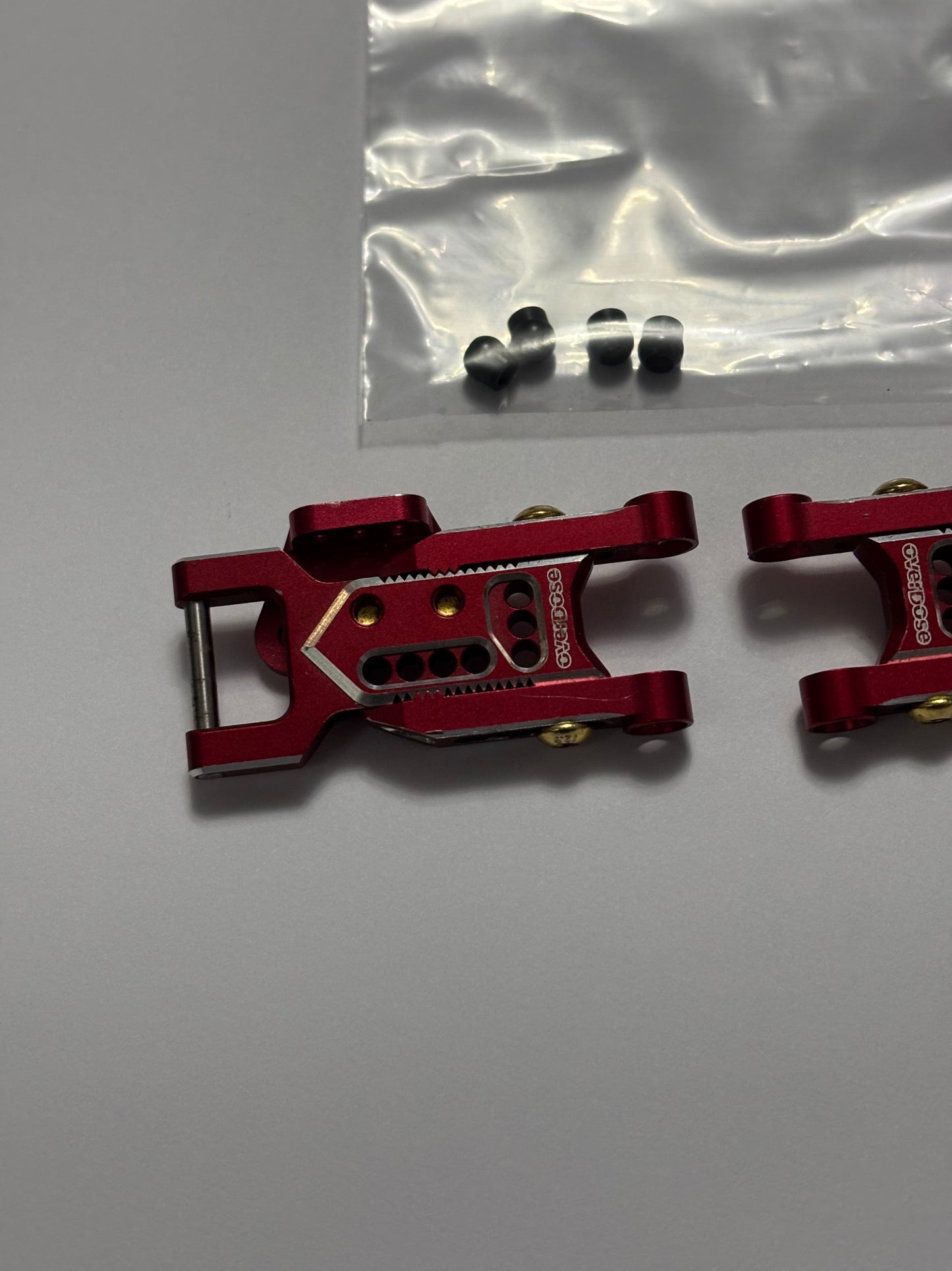 Overdose Red Alloy Rear Lower Arms Type 3 OD2856