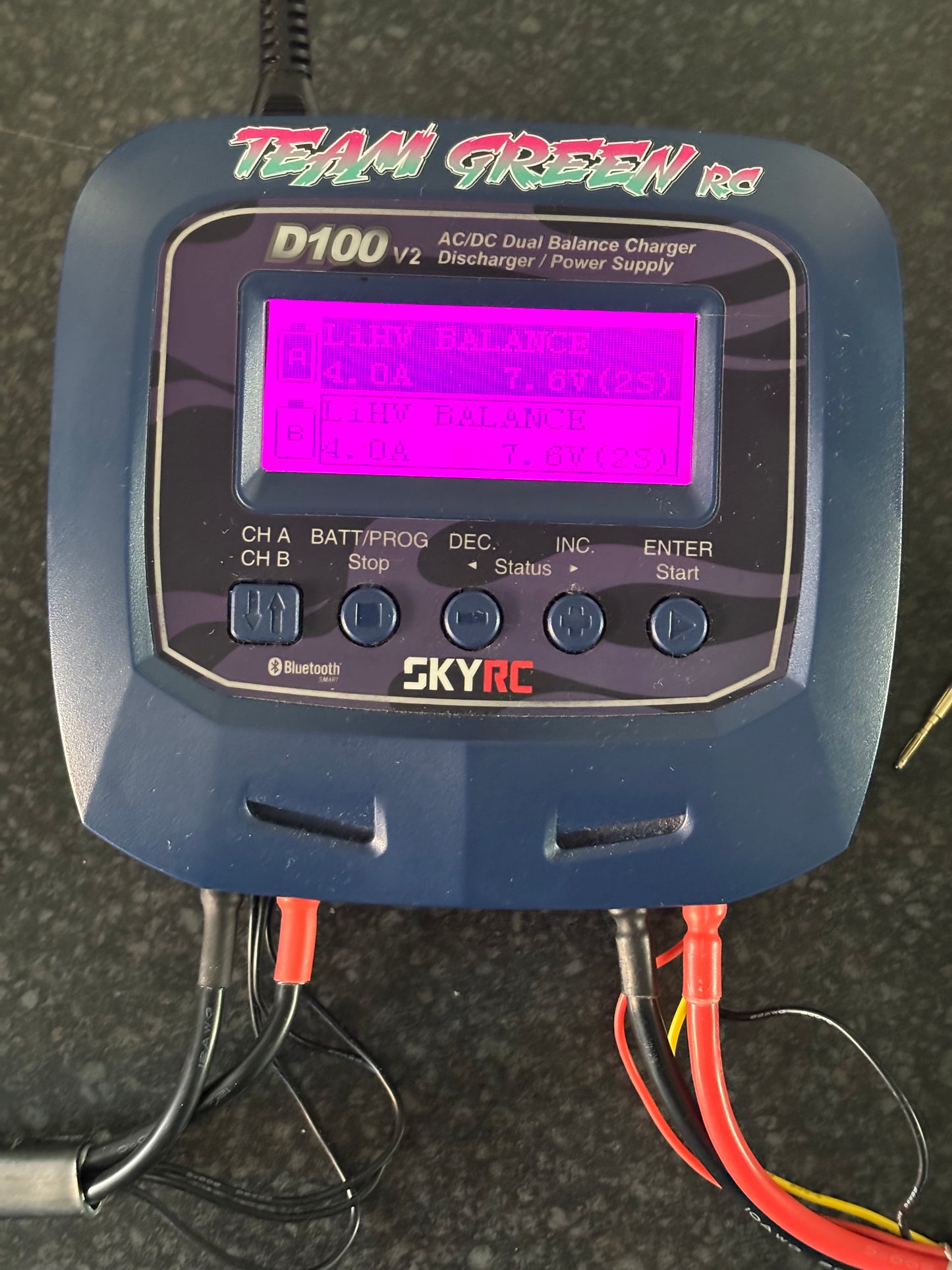 SkyRC Dual Charger D100V2 Bluetooth Charger with Long Leads