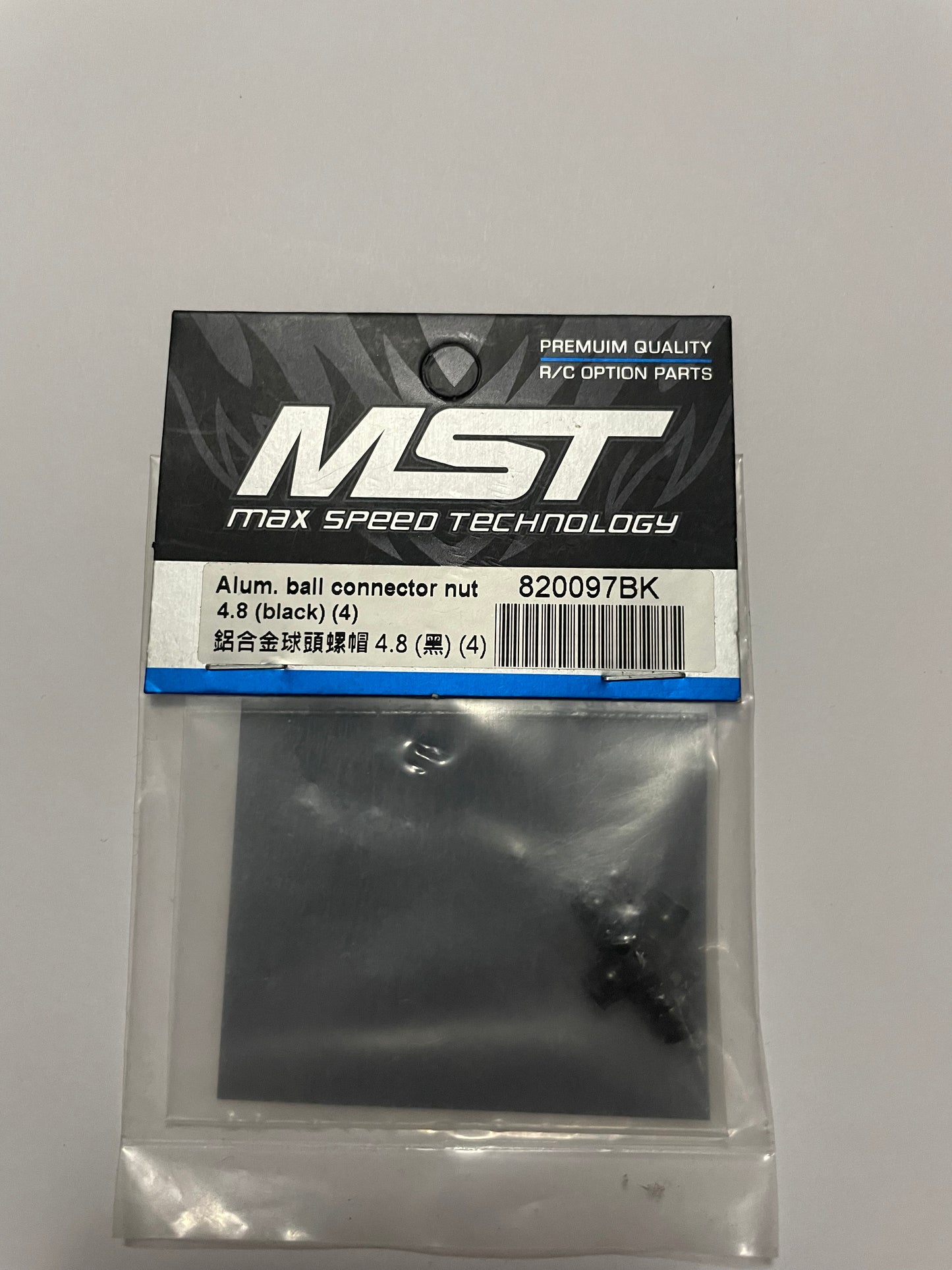 MST Alu Ball connector Nut Black 4.8 (4)