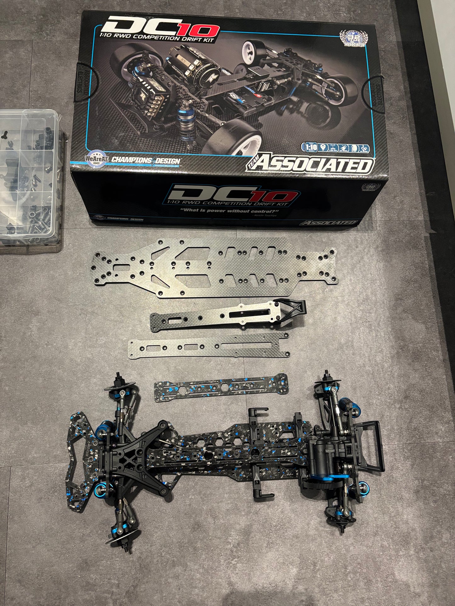 Team Associated DC10 RC Drift RWD Chassis Forged Carbon Bingo Wasp