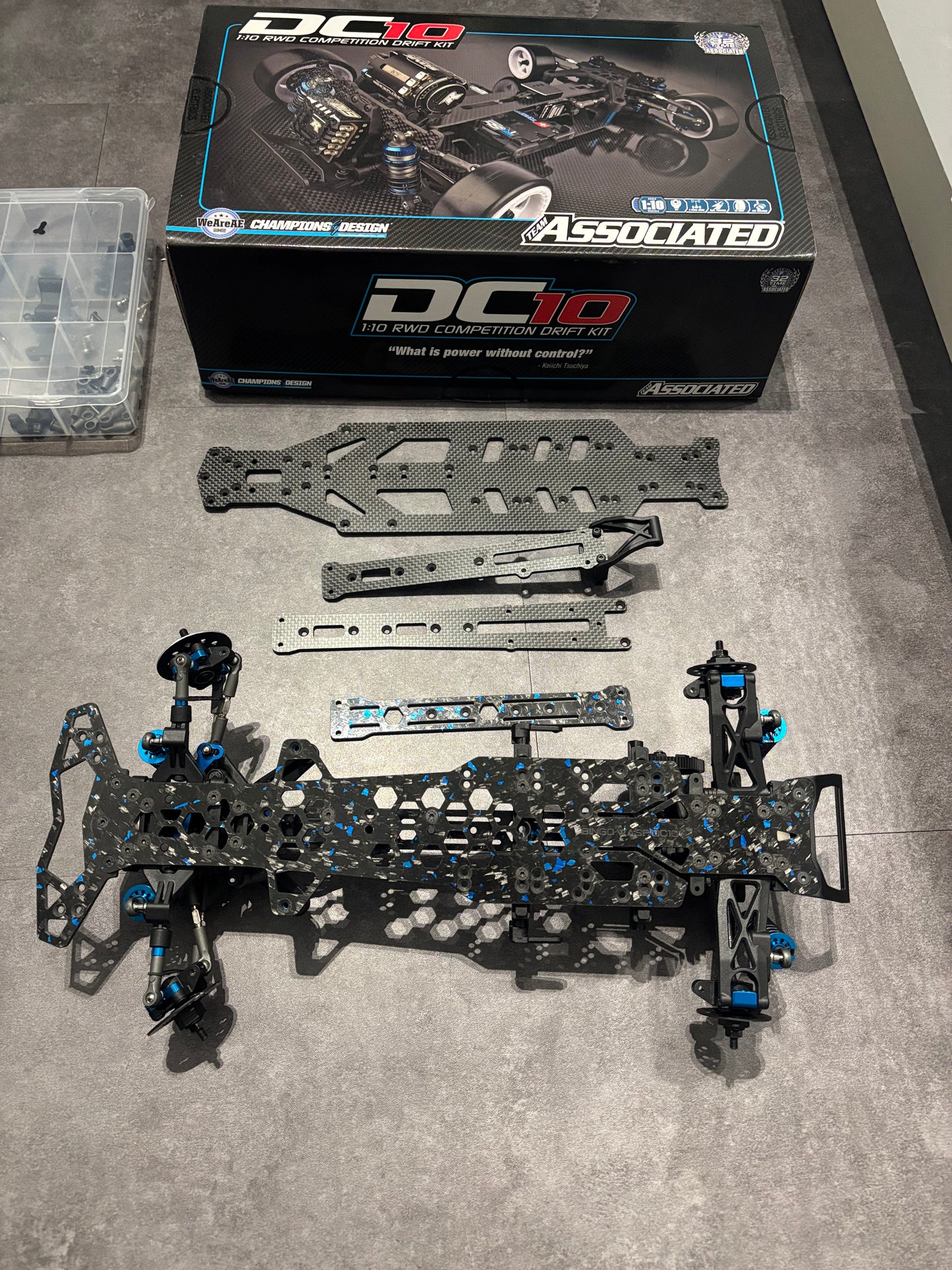 Team Associated DC10 RC Drift RWD Chassis Forged Carbon Bingo Wasp