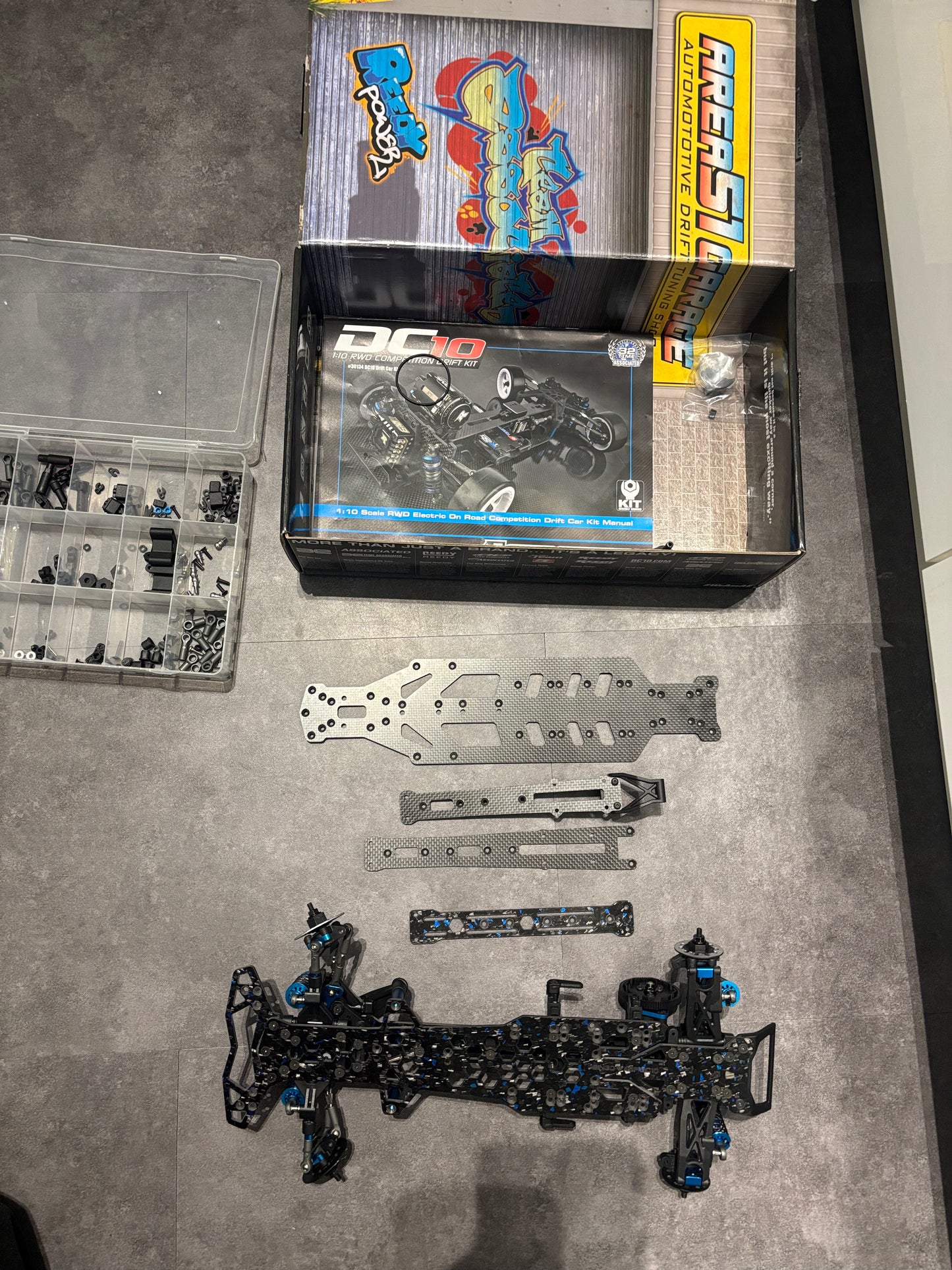Team Associated DC10 RC Drift RWD Chassis Forged Carbon Bingo Wasp