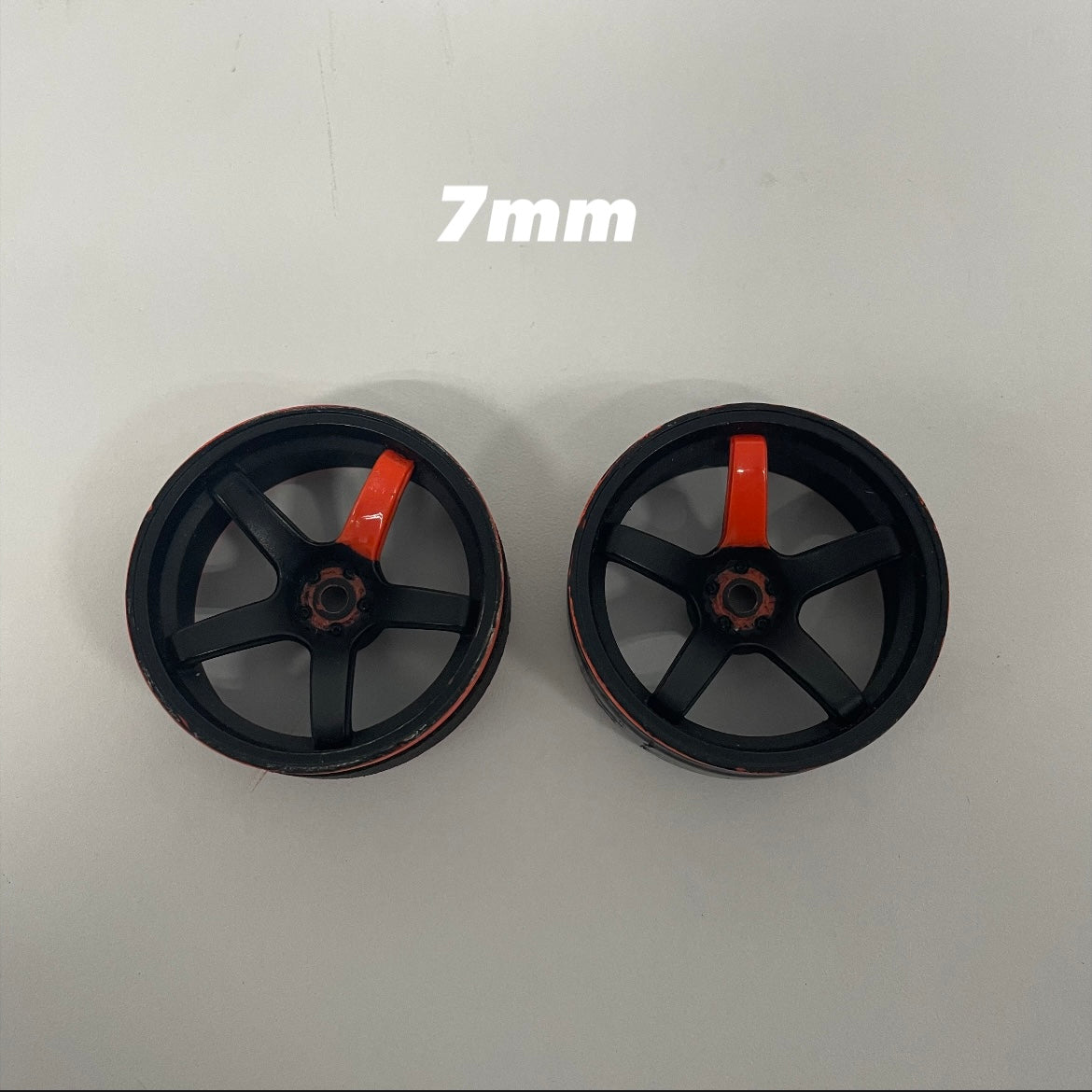 MST Wheels Offset 7 Orange Black Pair