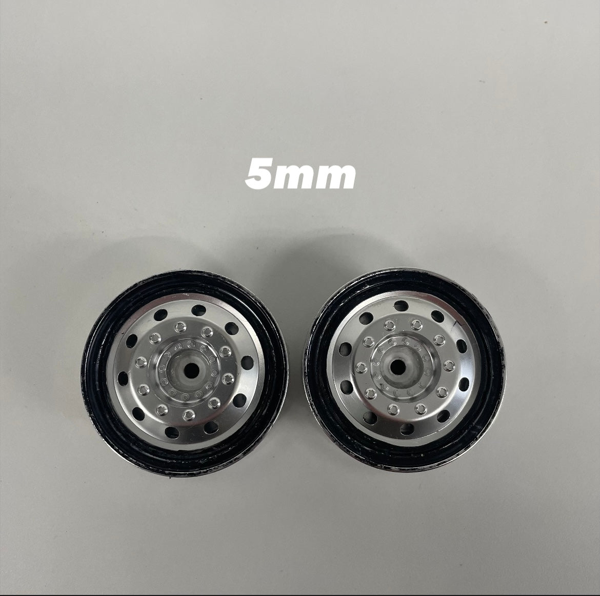 Truck Wheels Silver Black Offset 5 Pair
