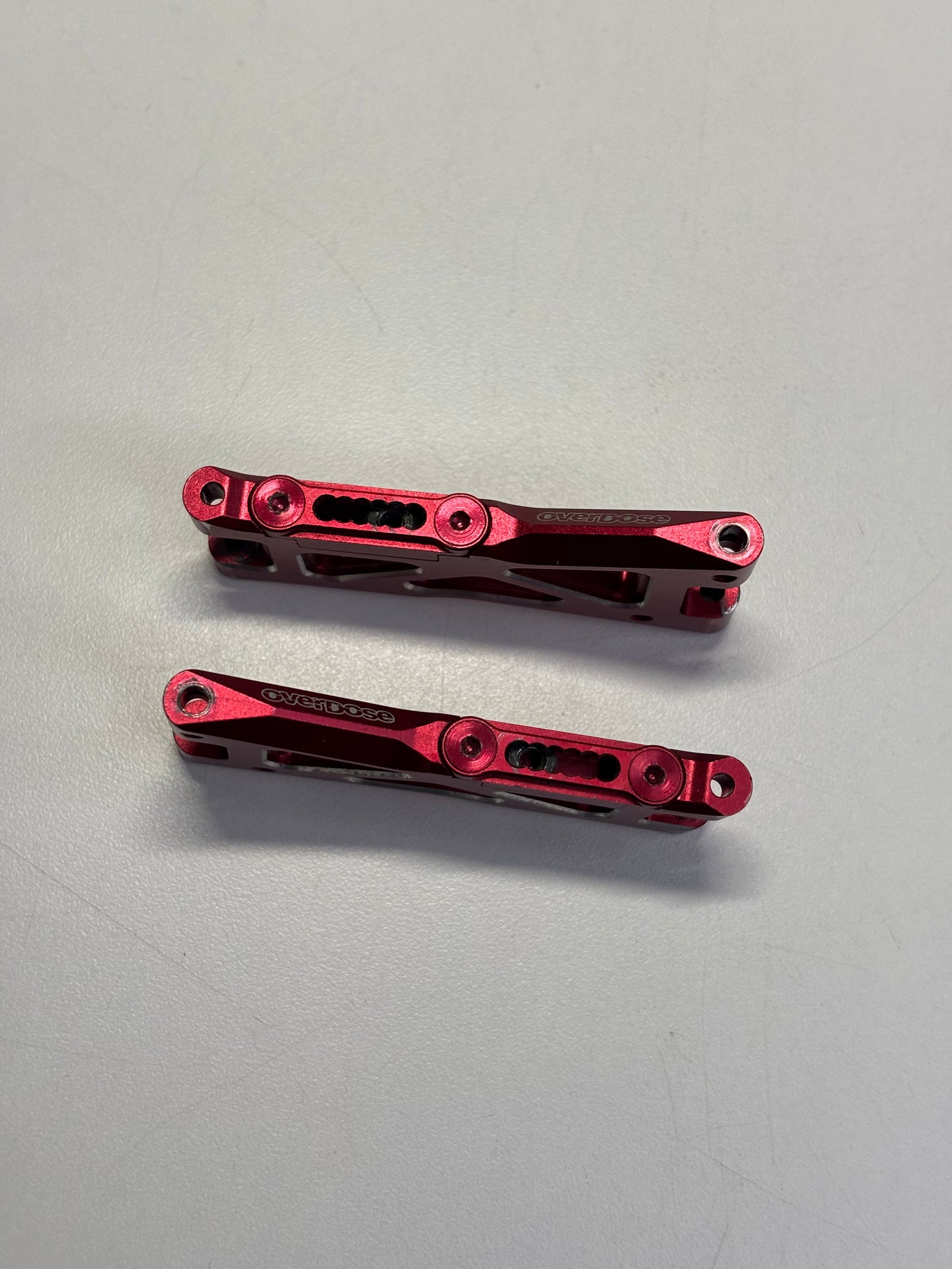 Overdose Rear Alloy Arms Red Alloy type 1