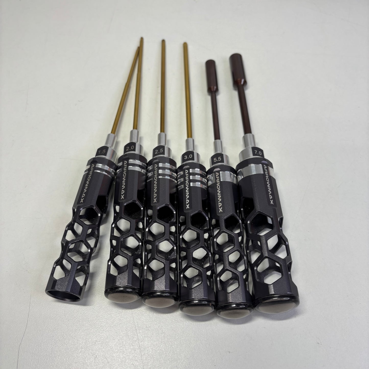 Arrowmax Honey Comb Beehive Tools 1.5 - 3.0 Allen 5.5 & 7.0 Hex Silver