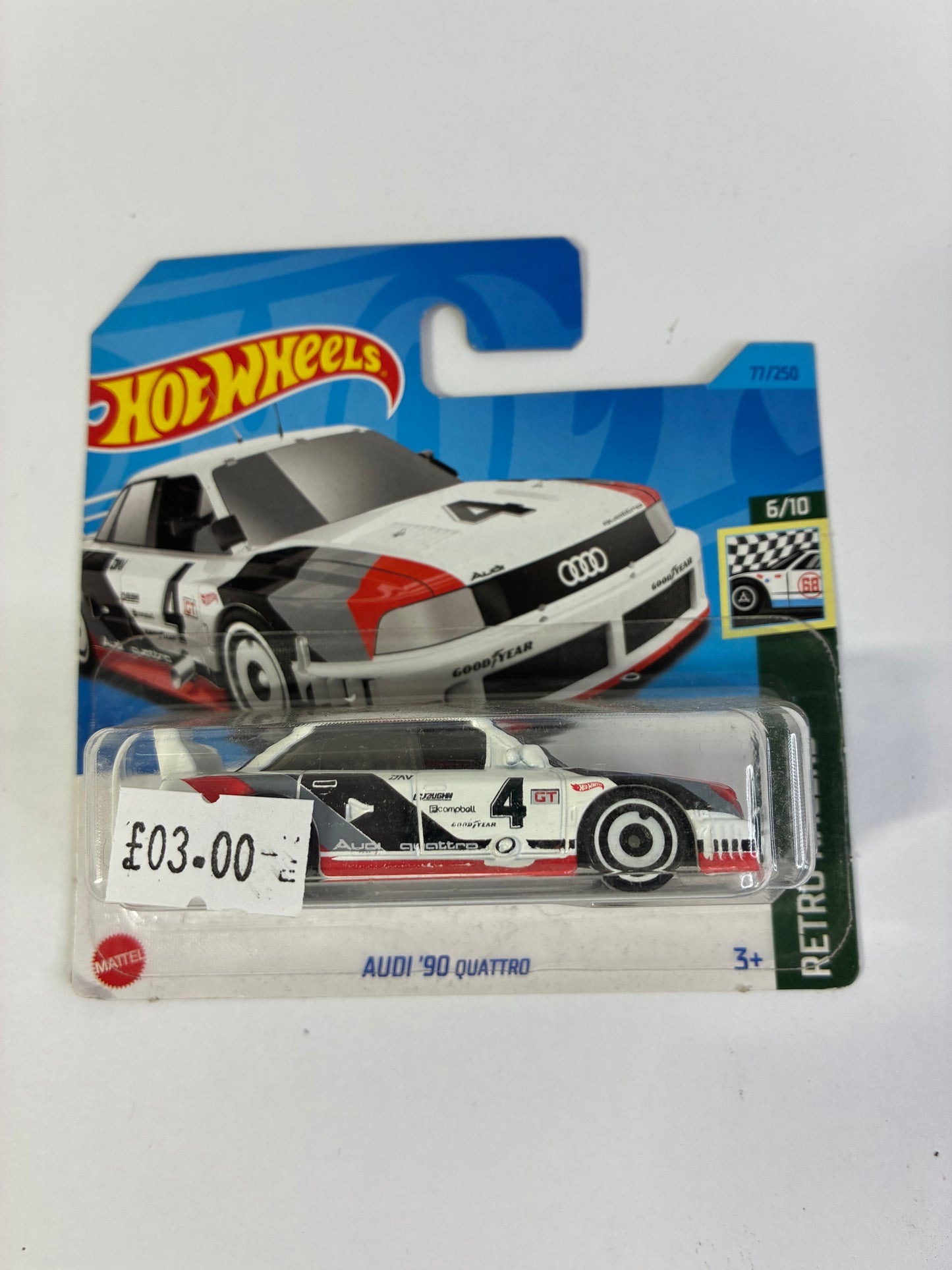 Hot Wheels AUDI '90 QUATTRO (WHITE,BLACK,RED)