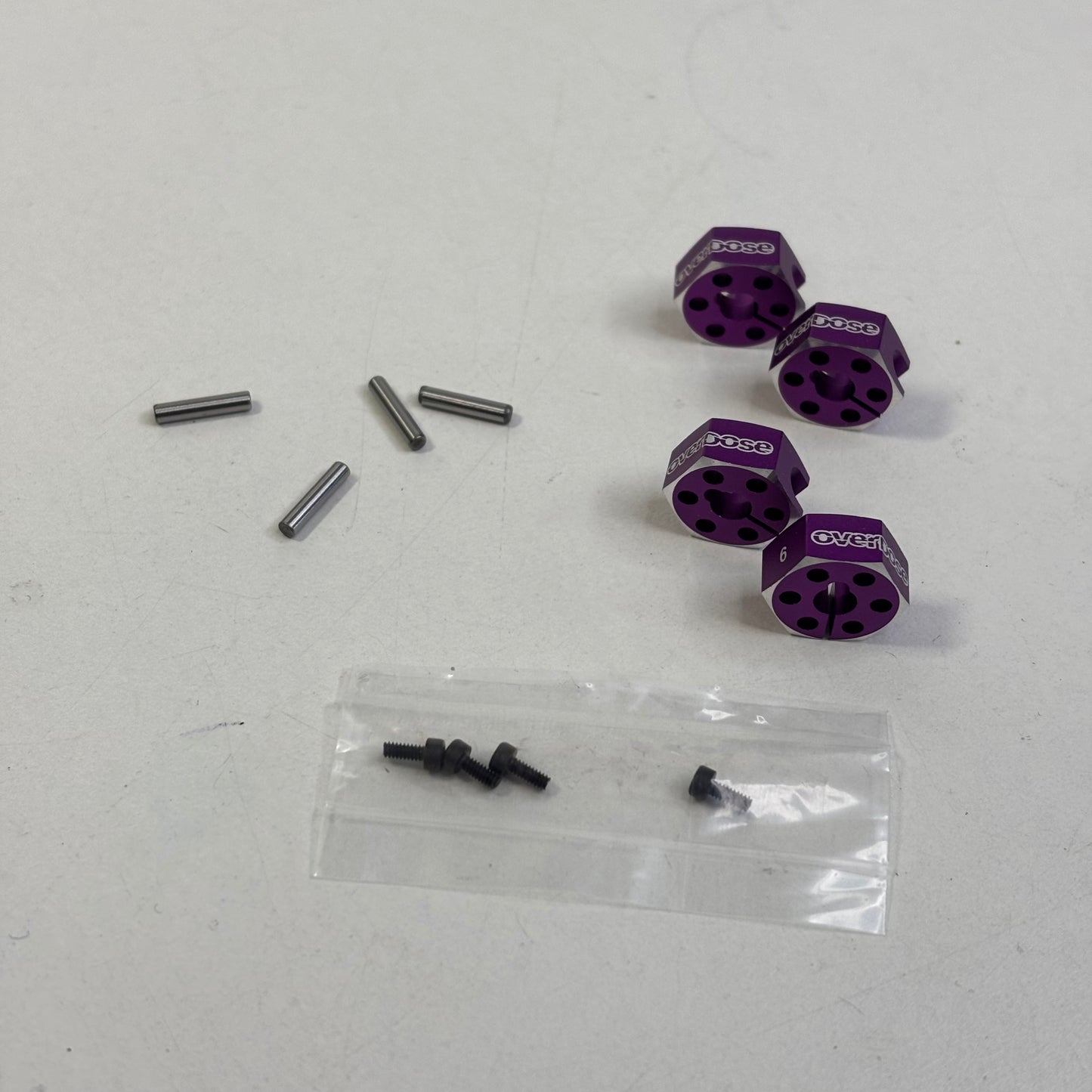 Overdose Purple 6mm Alloy Wheel Hex's