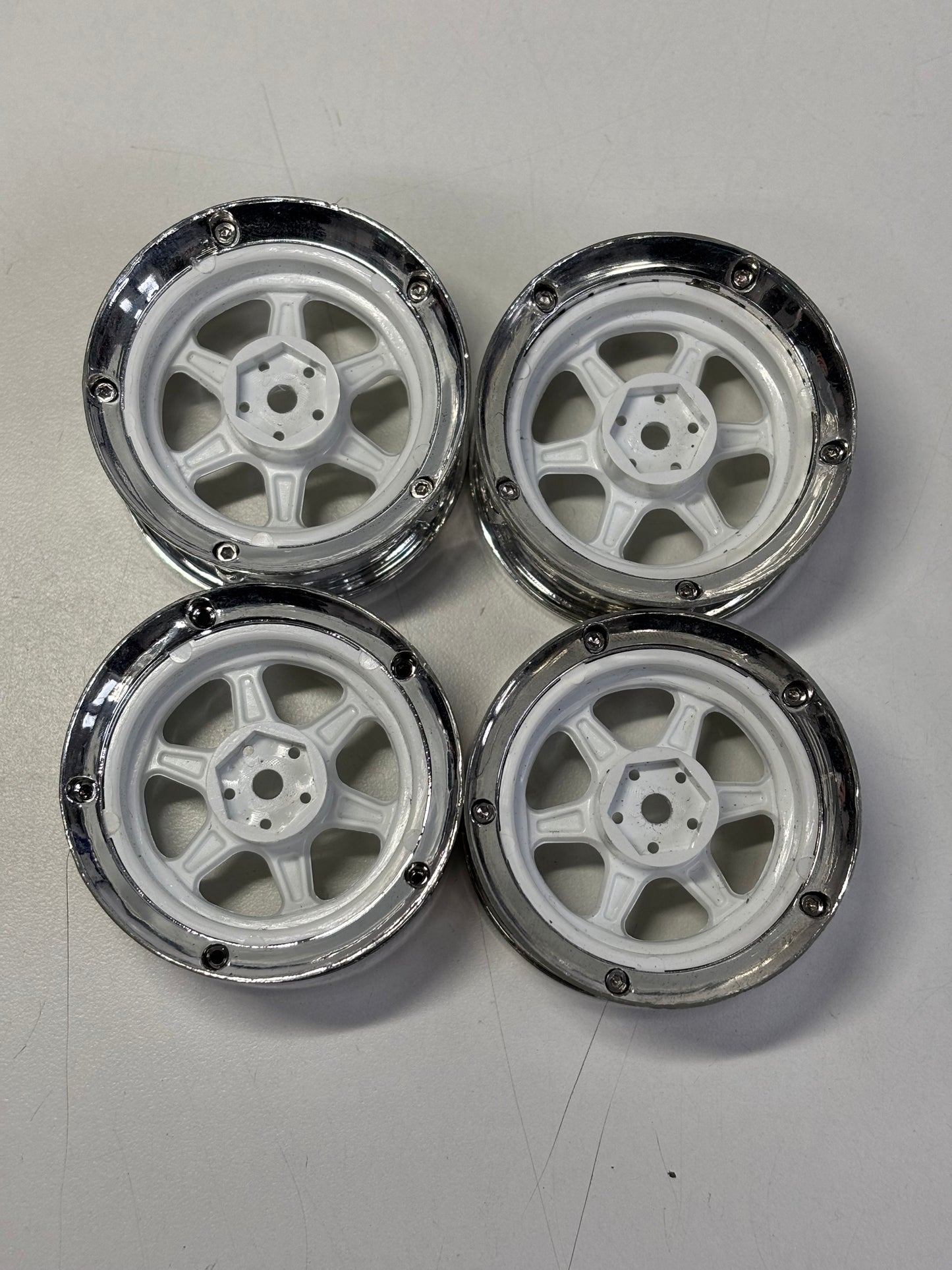 DS Racing Element Adjustable Offset Wheels White Chrome