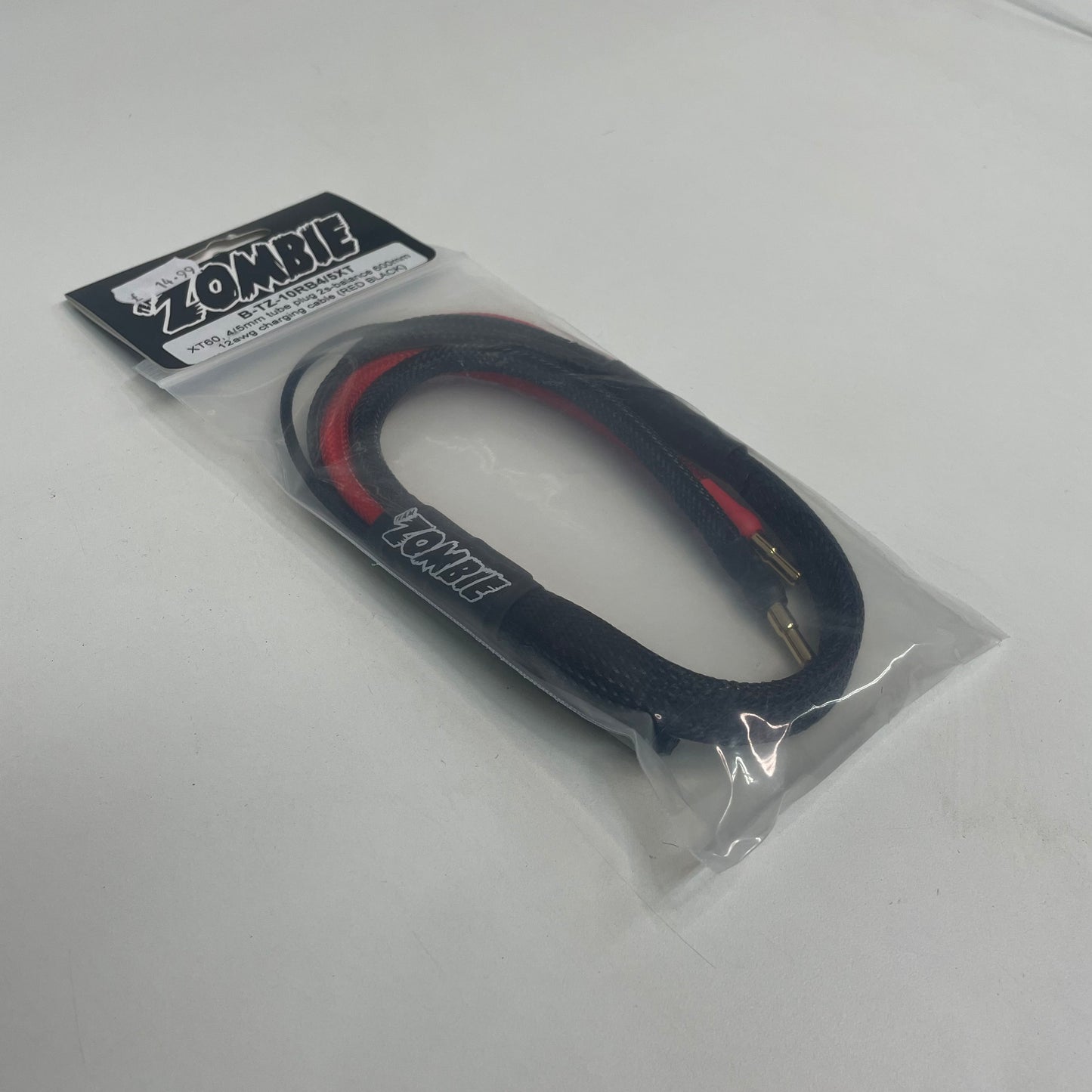 Zombie XT60 4/5mm Battery Charge Cable Red Black 12AWG 600mm