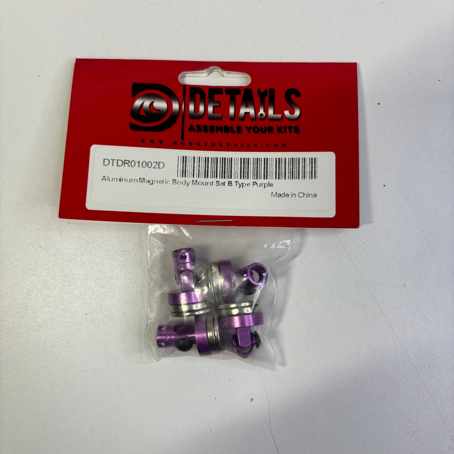 Details Alloy Magnet Body Mount Set Purple