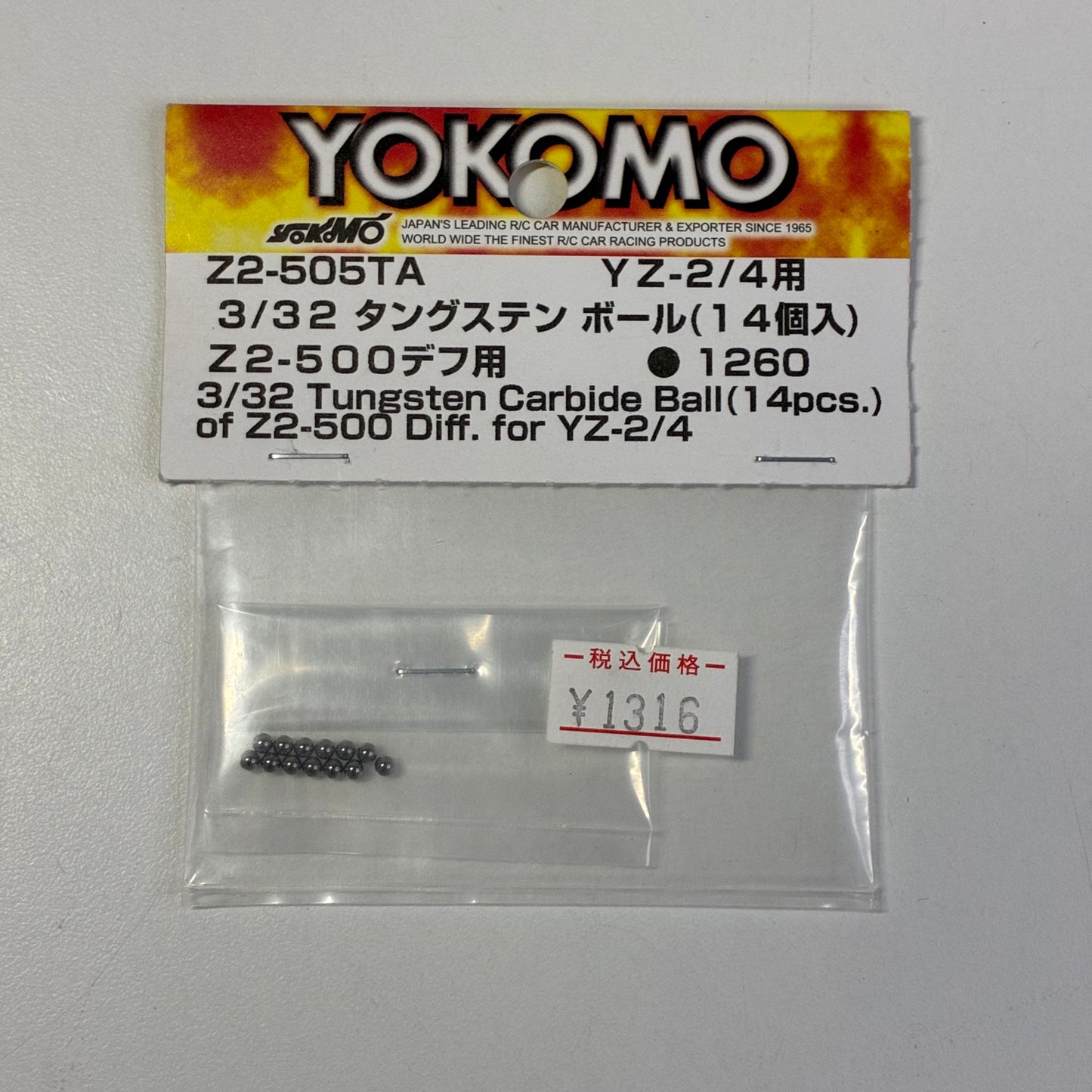 Yokomo 3/32 Tungsten Carbide Ball 14pcs. Of Z2-500 Diff. For YZ-2/4 Ball Diff Spares