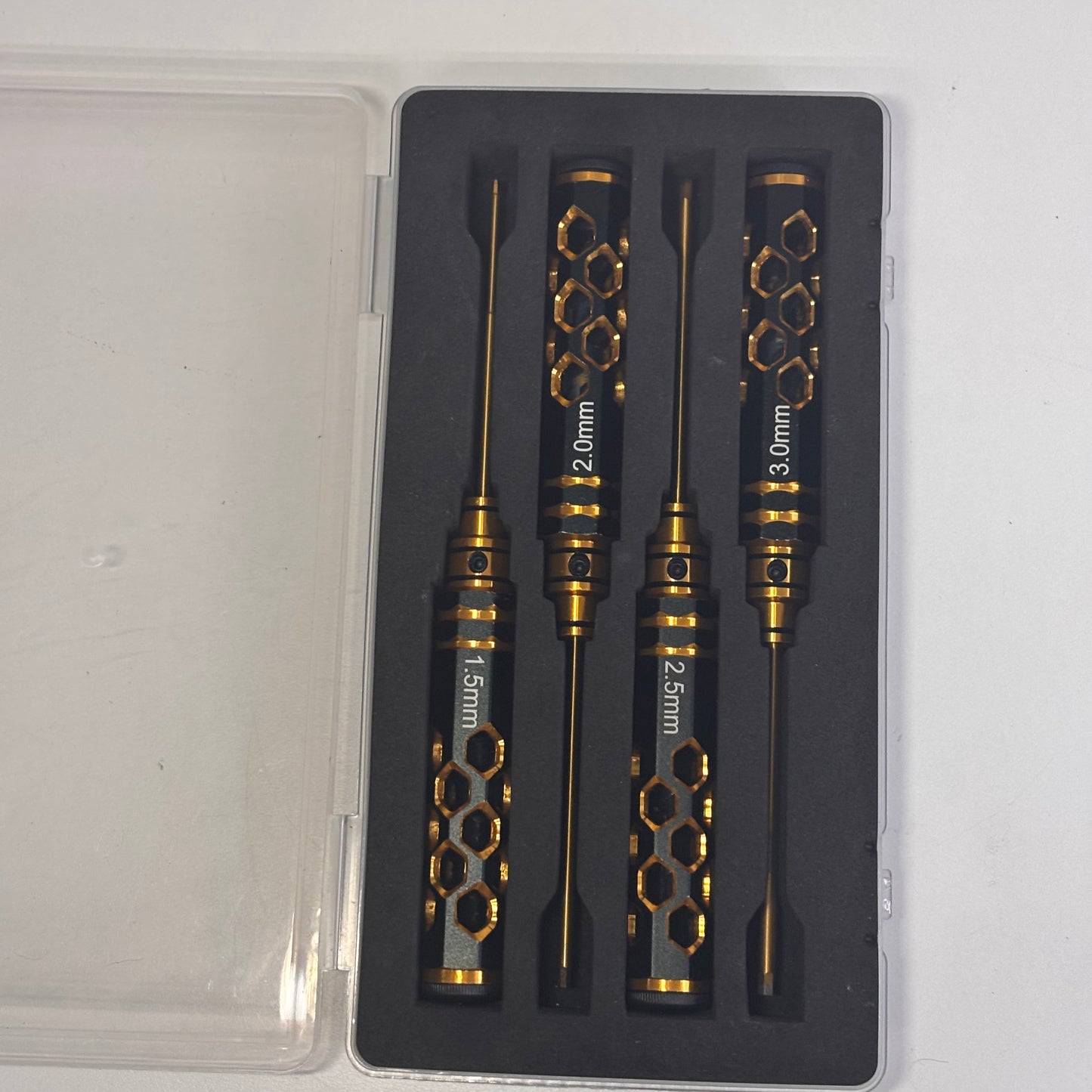 Screwdriver Set Black Gold Honeycomb 1.5,2.0,2.5,3.0 Allen
