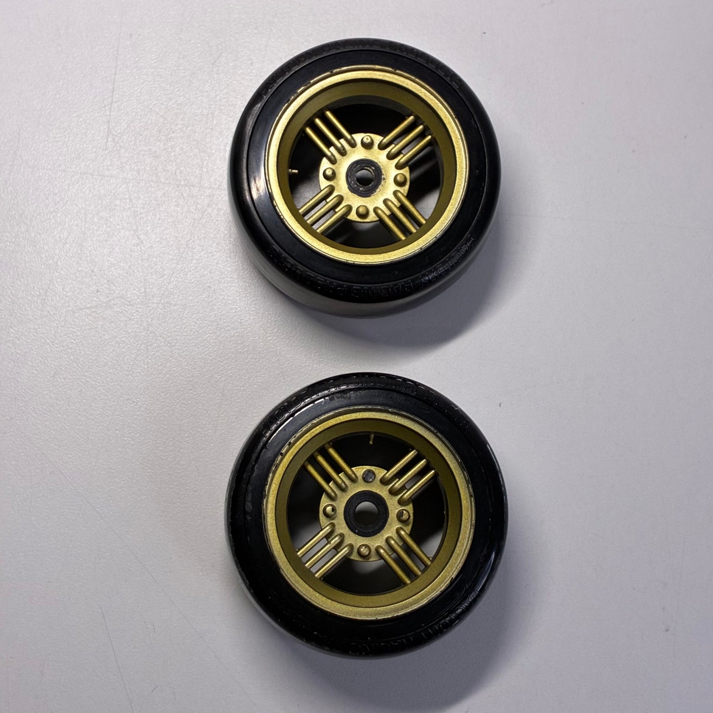 Inch Down Black & Gold Wheels Pair & Tyres