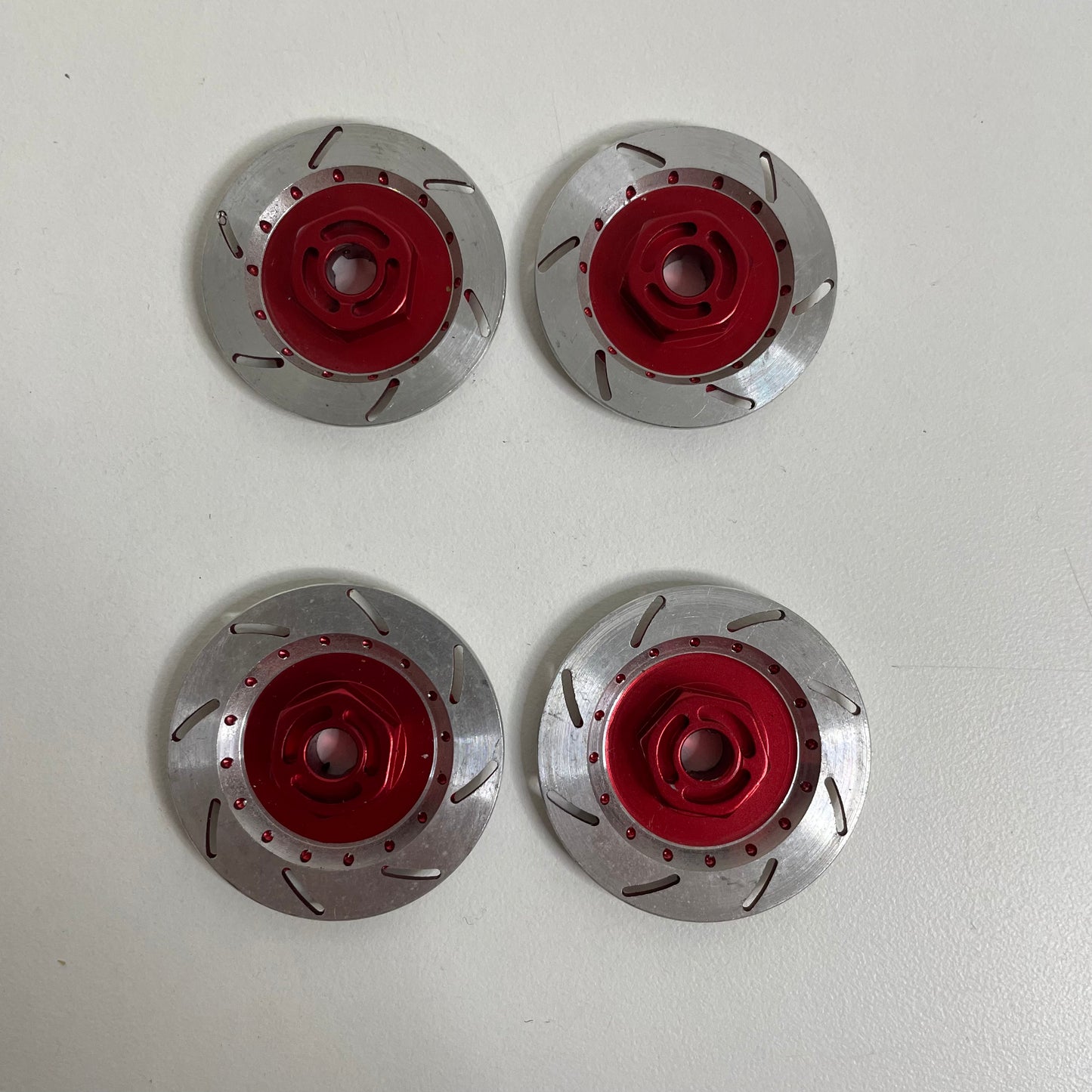 Wheel Hex Red Alloy Brake Discs x4