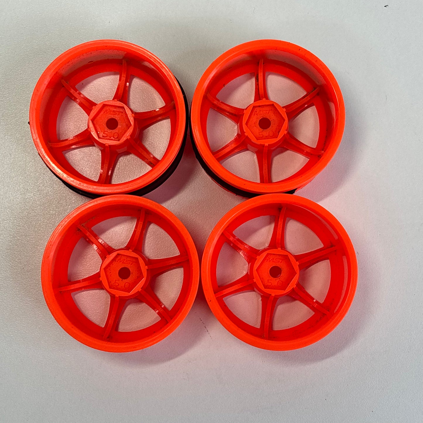 MST Orange Enkei Style Wheels Offset 5mm