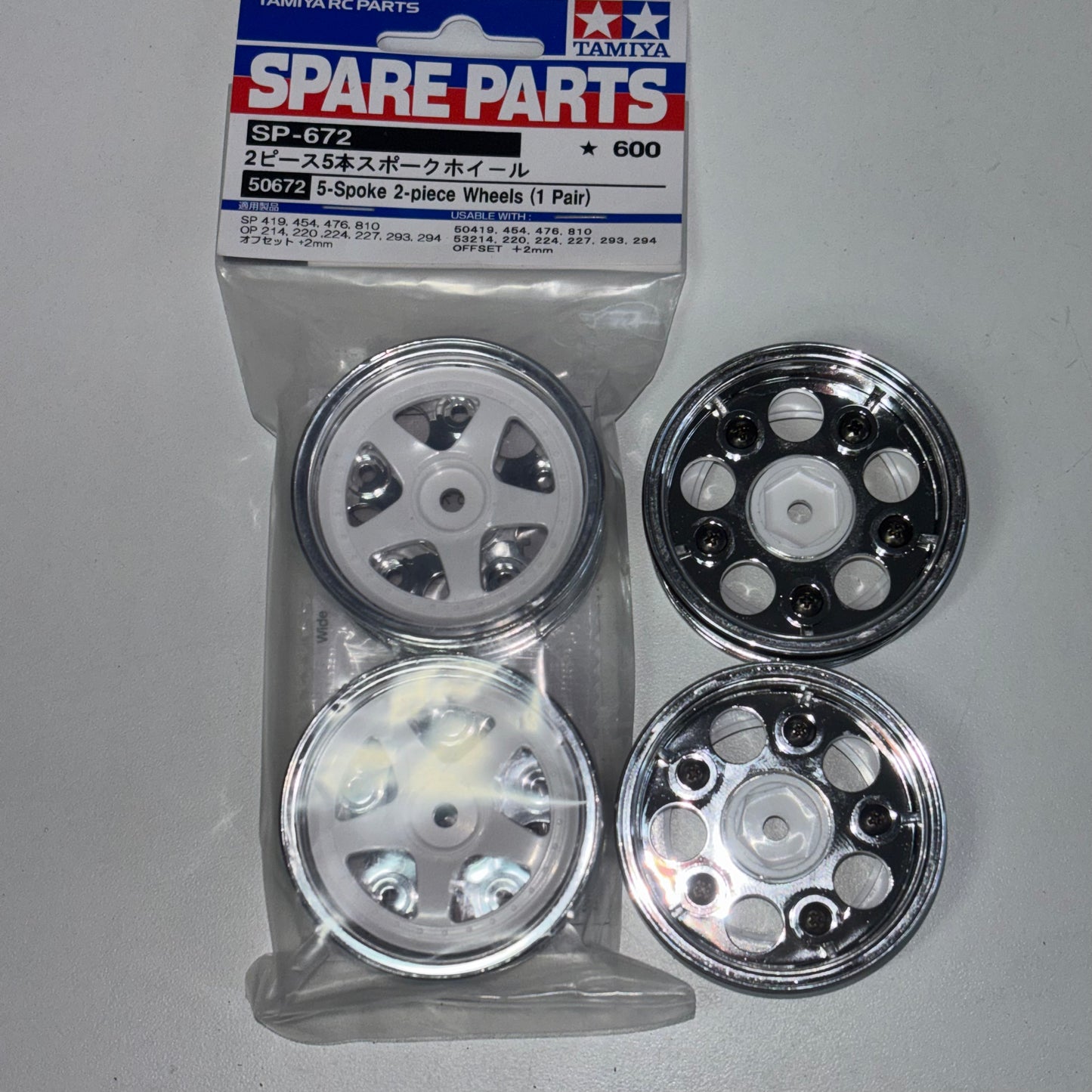Tamiya 5 Spoke SP-672 +2 +10