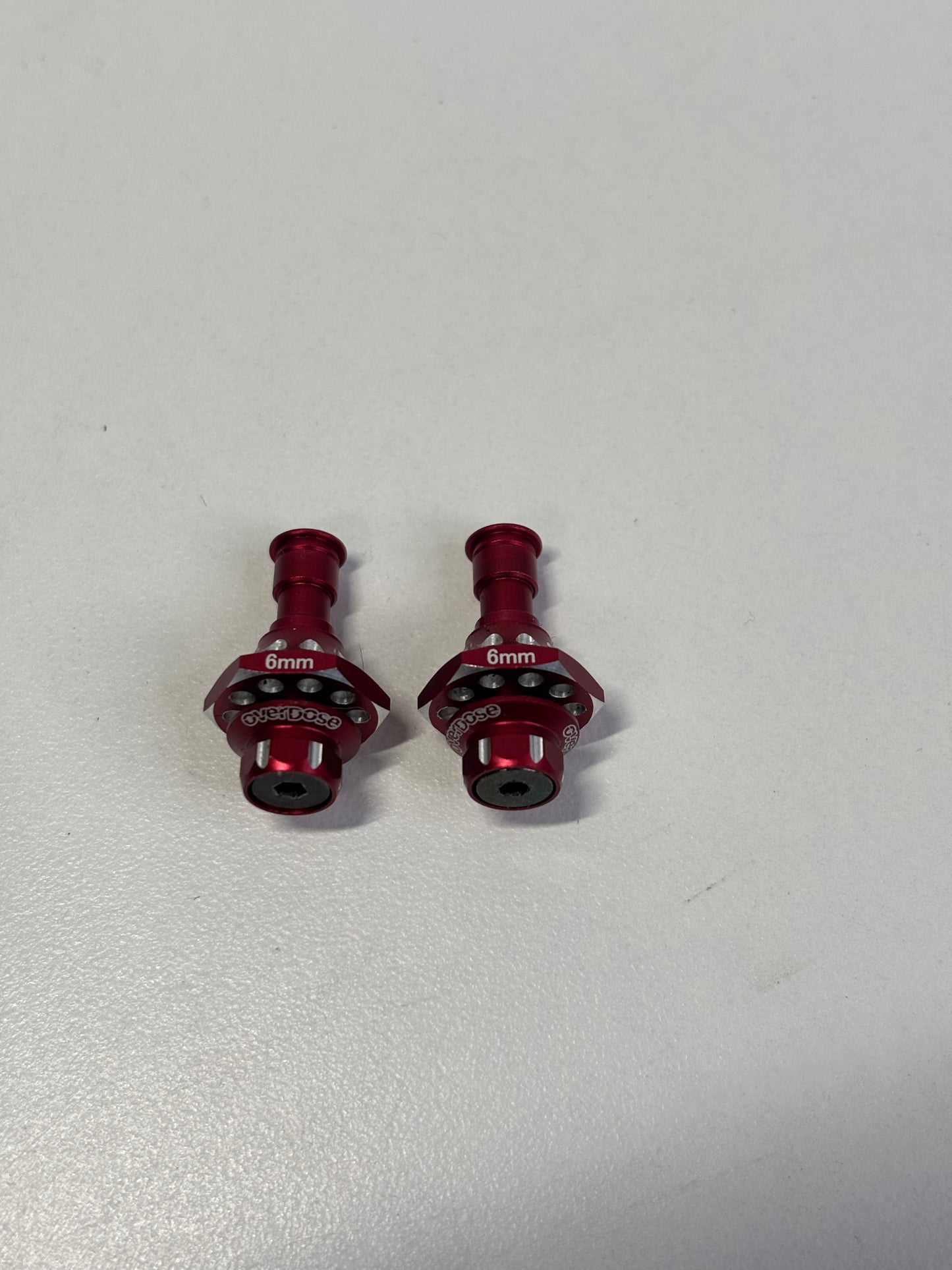 Overdose Red Alloy One Piece Front Axles 6MM Type 1