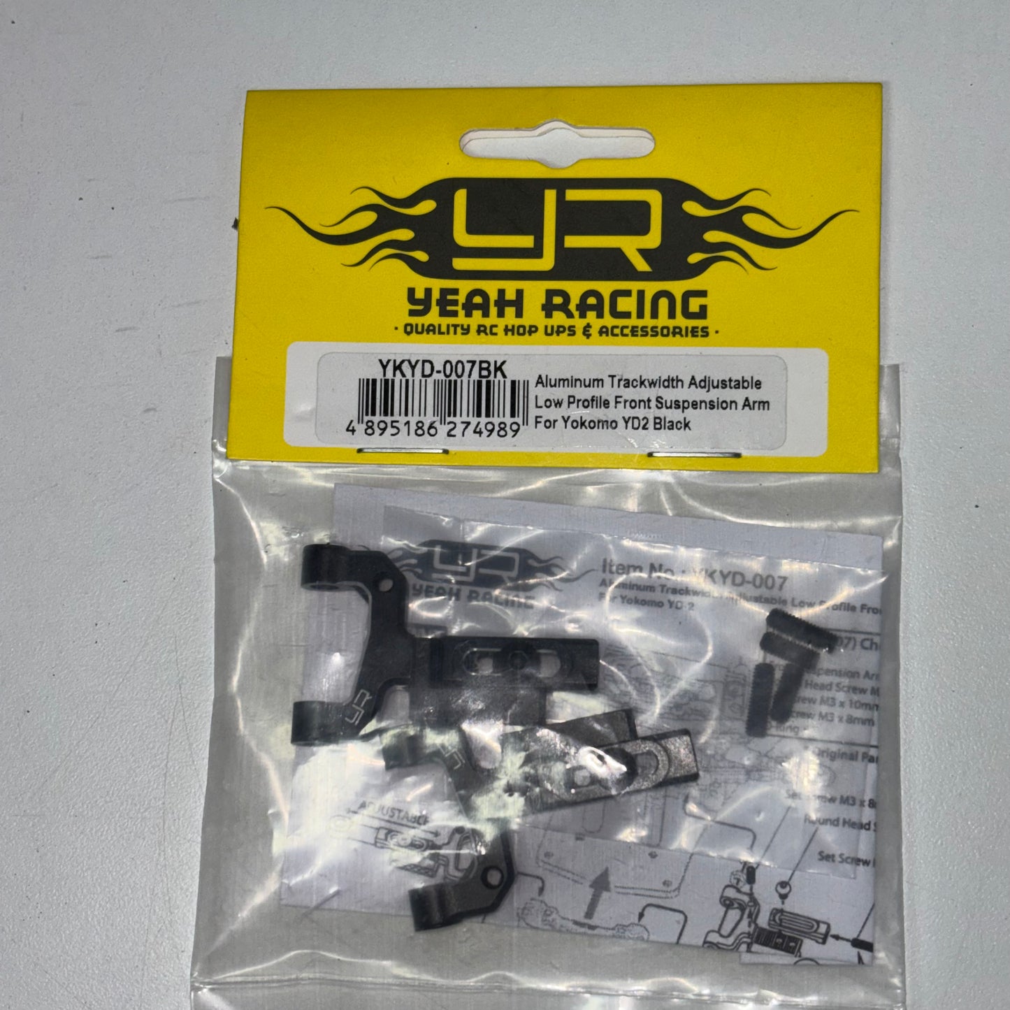 Yeah Racing YKYD-007BK Trackwidth Adjustable Low Profile Front Suspension Arm