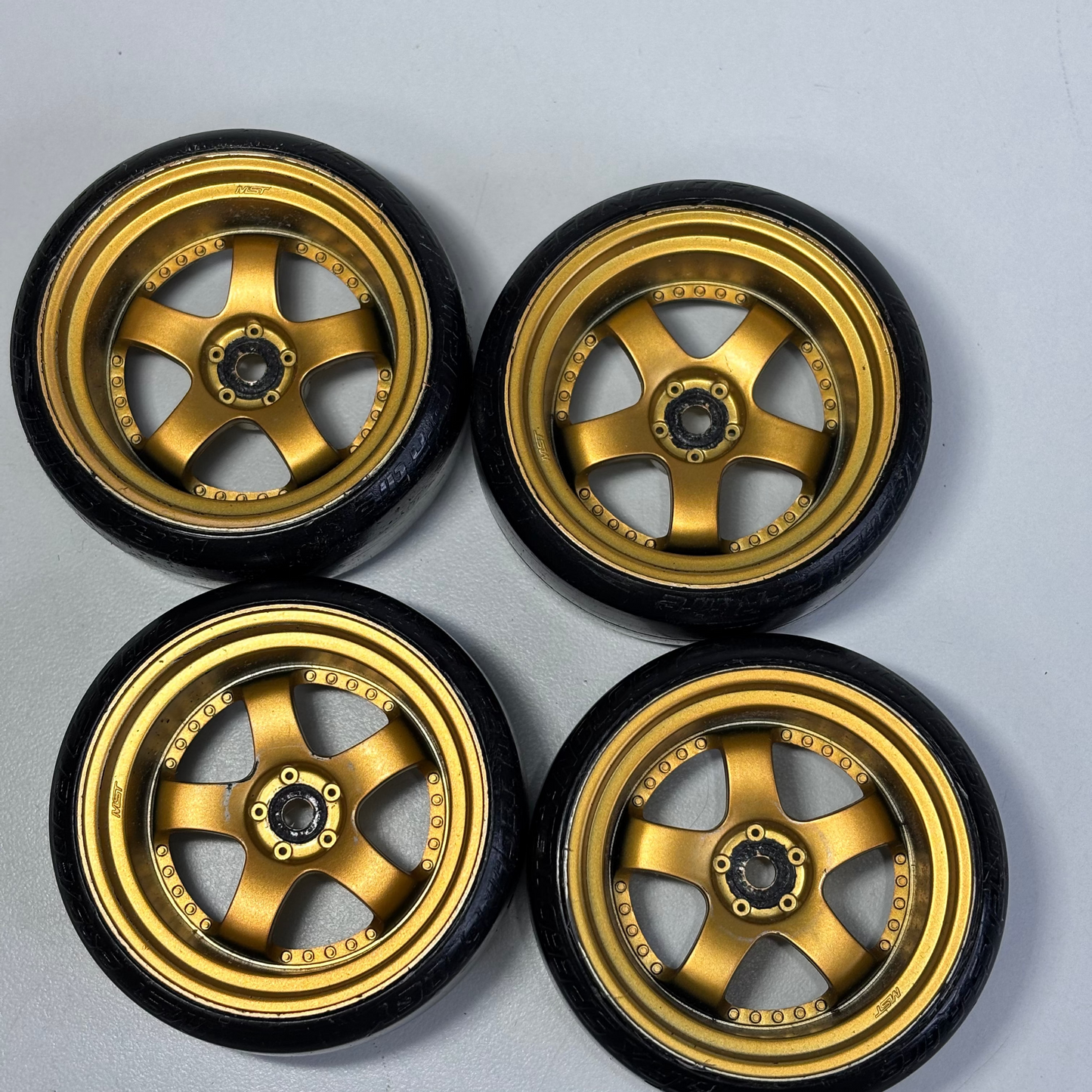 MST Gold Wheels 9mm Offset With MST Tyres