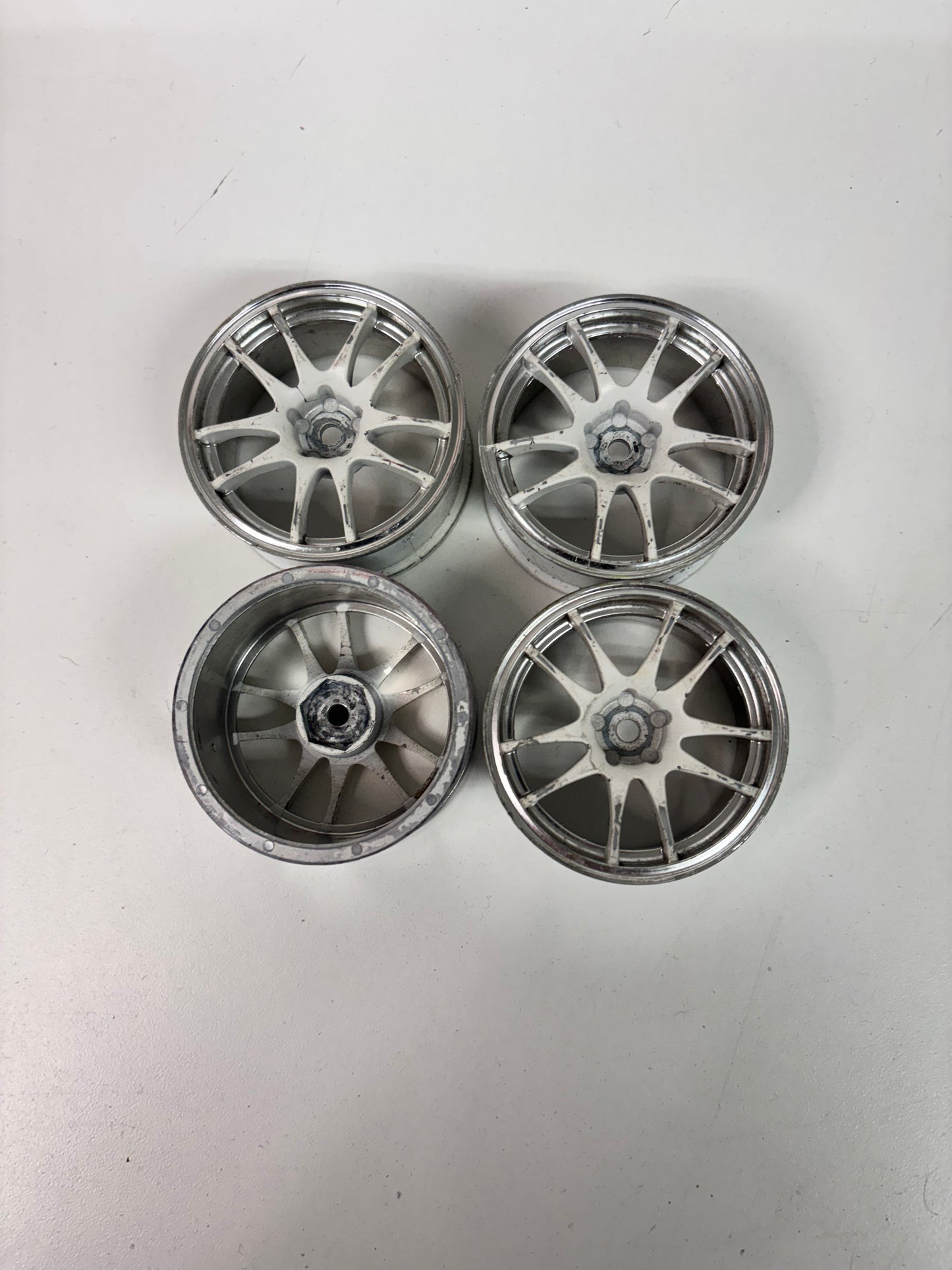 White Silver Work Emoticon Wheels Offset 6