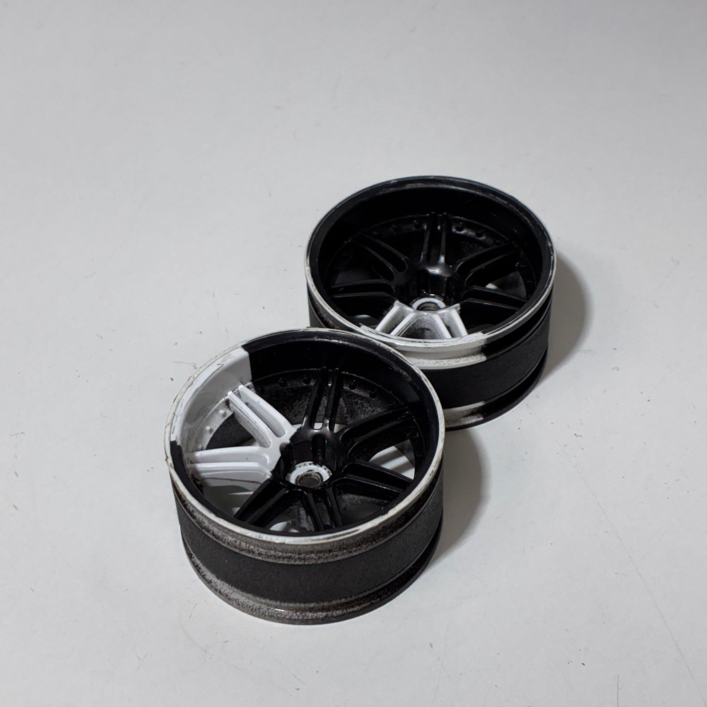 MST 11mm Offset Black White Wheels