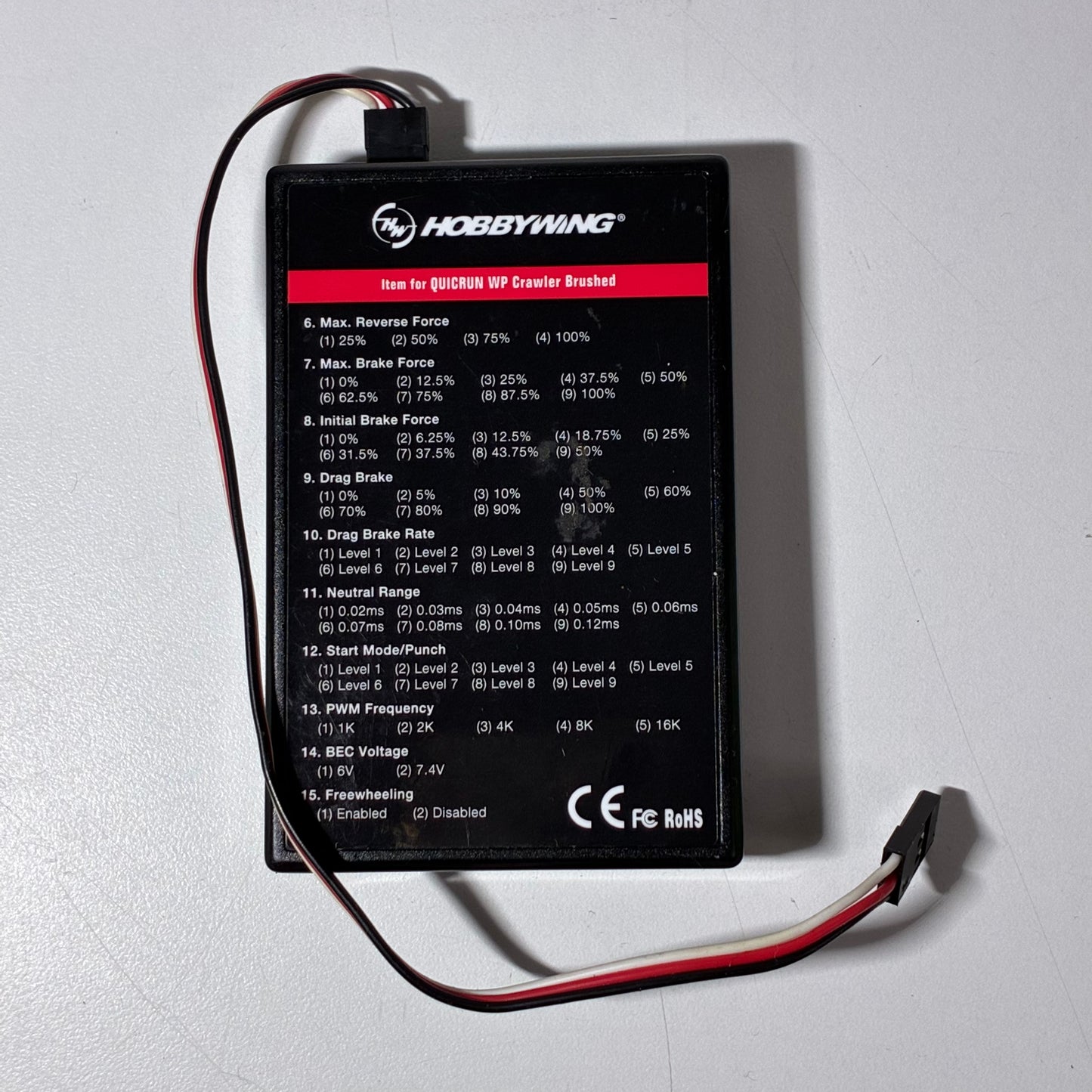Hobbywing Program Card 10BL120