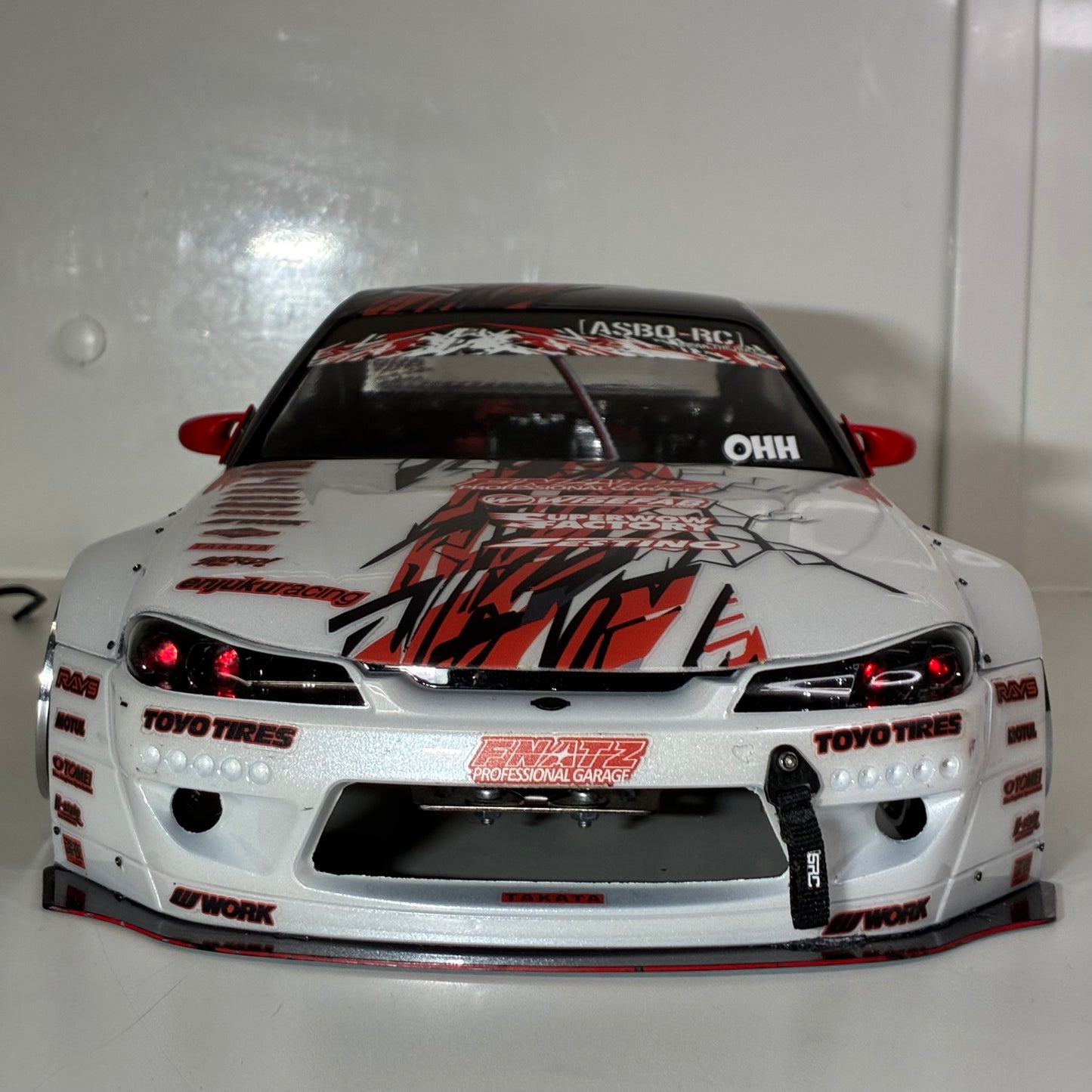 Nissan S15 Asbo RC BodyShell With Red Team Lights