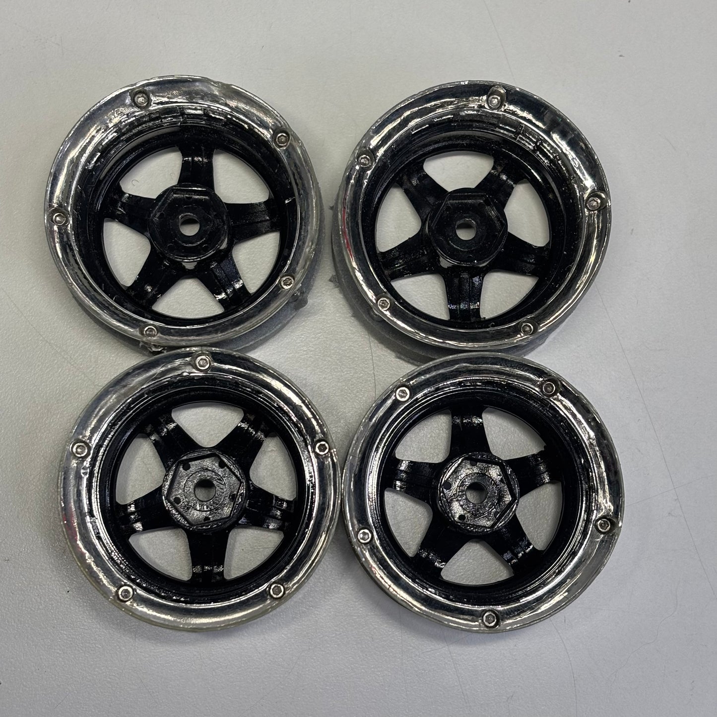 DS Racing Element Adjustable Offset Wheels Black Chrome