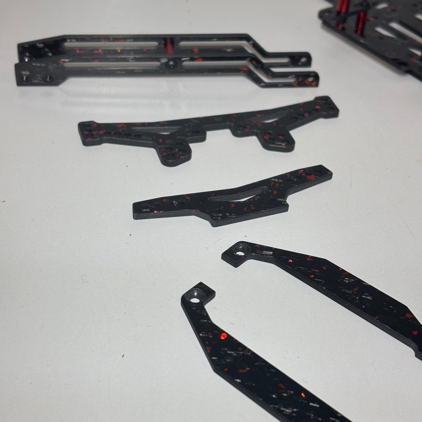 MST Bingo RC Designs Wasp MRX Chassis Forged Carbon Red With Extra's