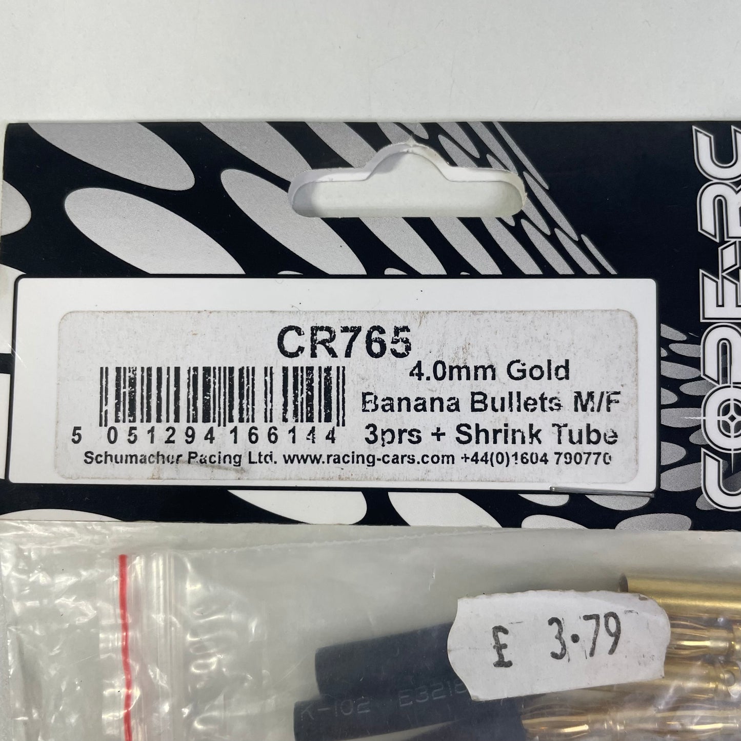 Core-RC 4.0mm Gold Banana Bullets M/F 3prs + Shrink Tube CR765