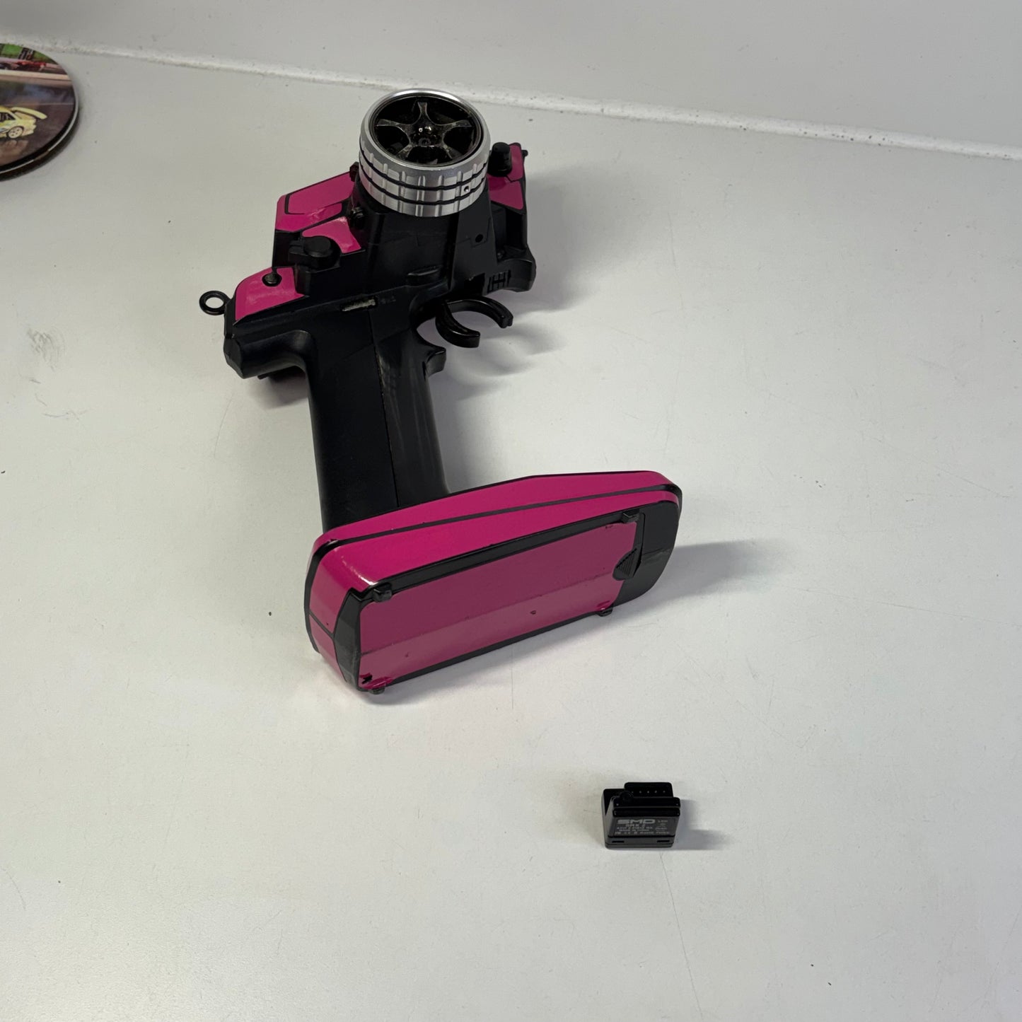 Sanwa MT4 Controller & SMD Receiver Pink Wrap Alloy Grip