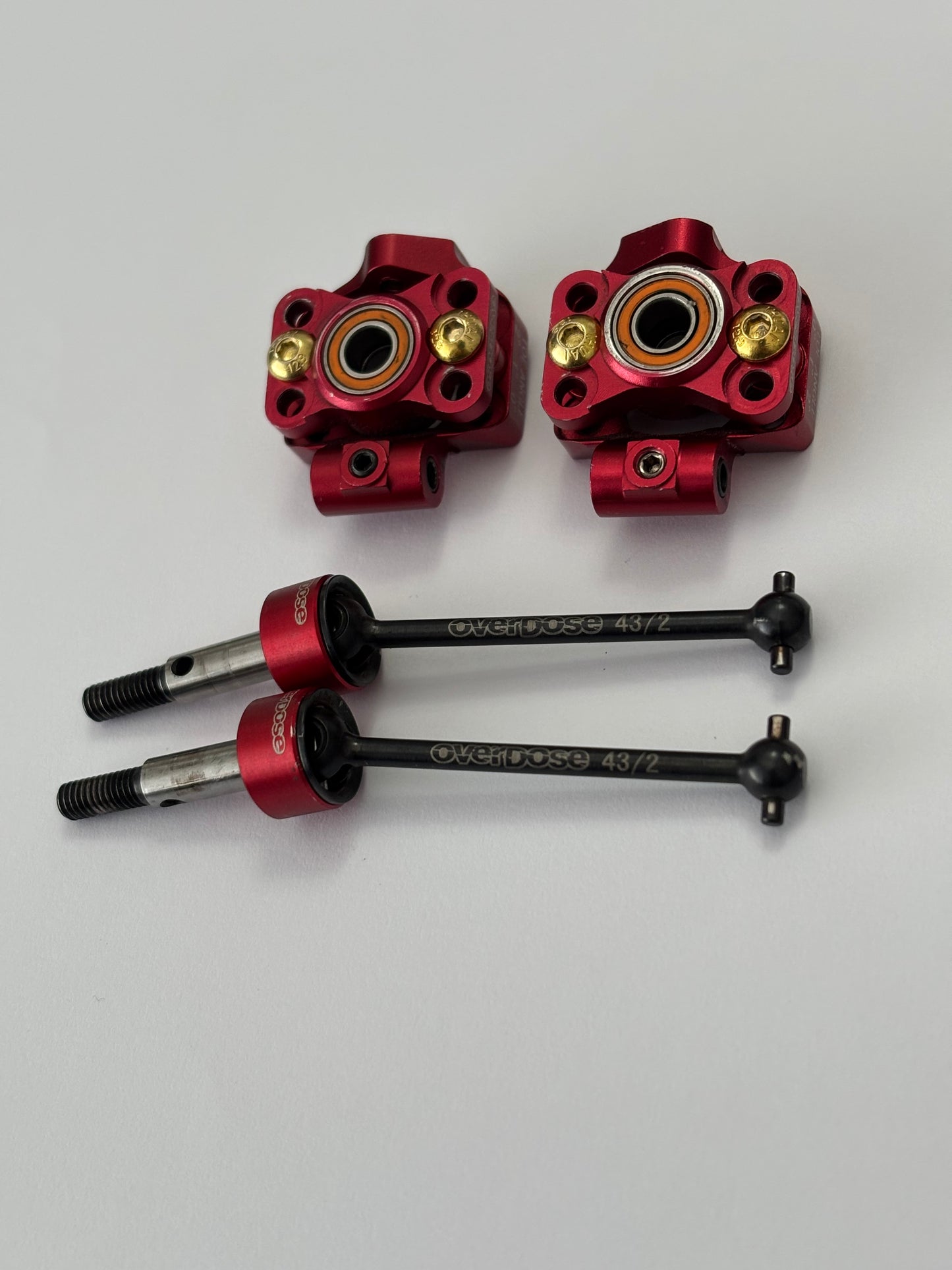 Overdose Red Alloy Rear Arm Uprights Adjustable