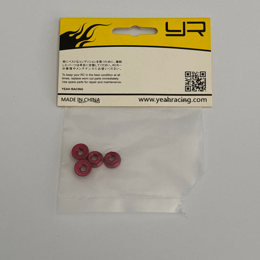 Yeah Racing 7mm Wheel Nuts x4 Red