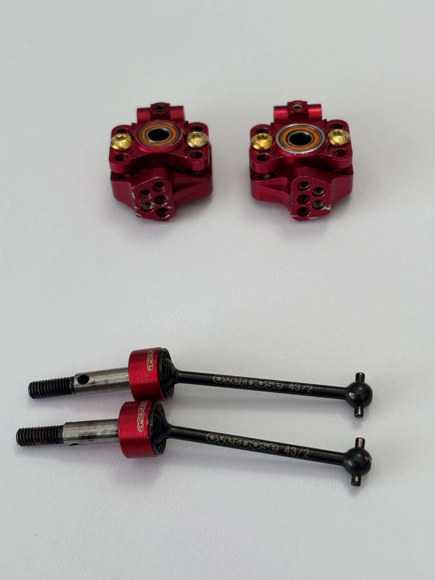 Overdose Red Alloy Rear Arm Uprights Adjustable
