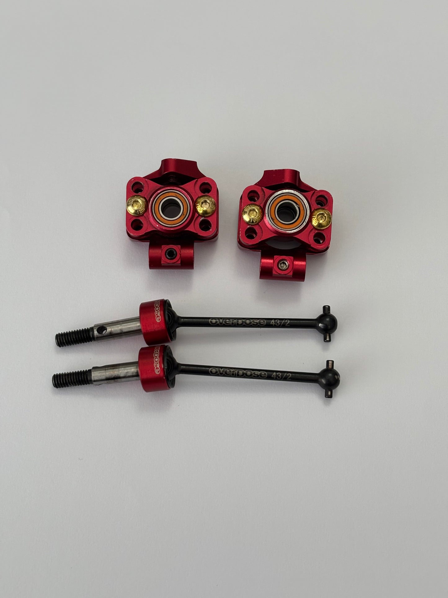 Overdose Red Alloy Rear Arm Uprights Adjustable