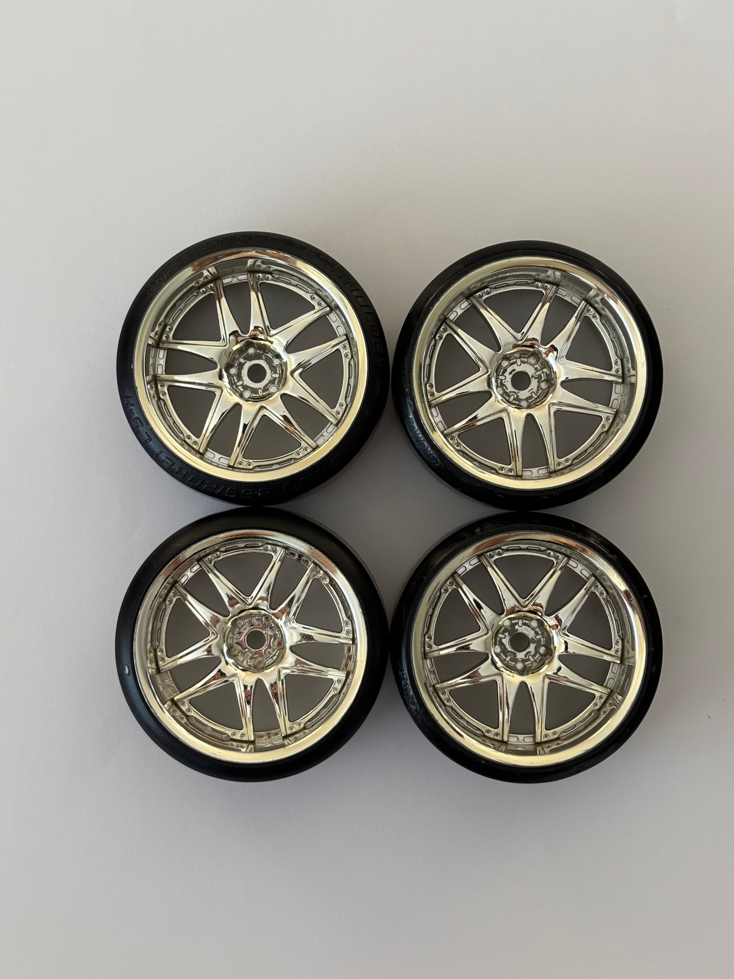 Chrome Dish Wheels Offset 9 With Tyres