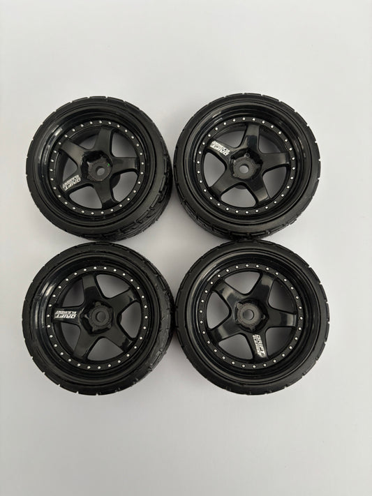 Drift Element DS Racing Black Adjustable Offset Wheels and Tyres (Outdoor/Display)