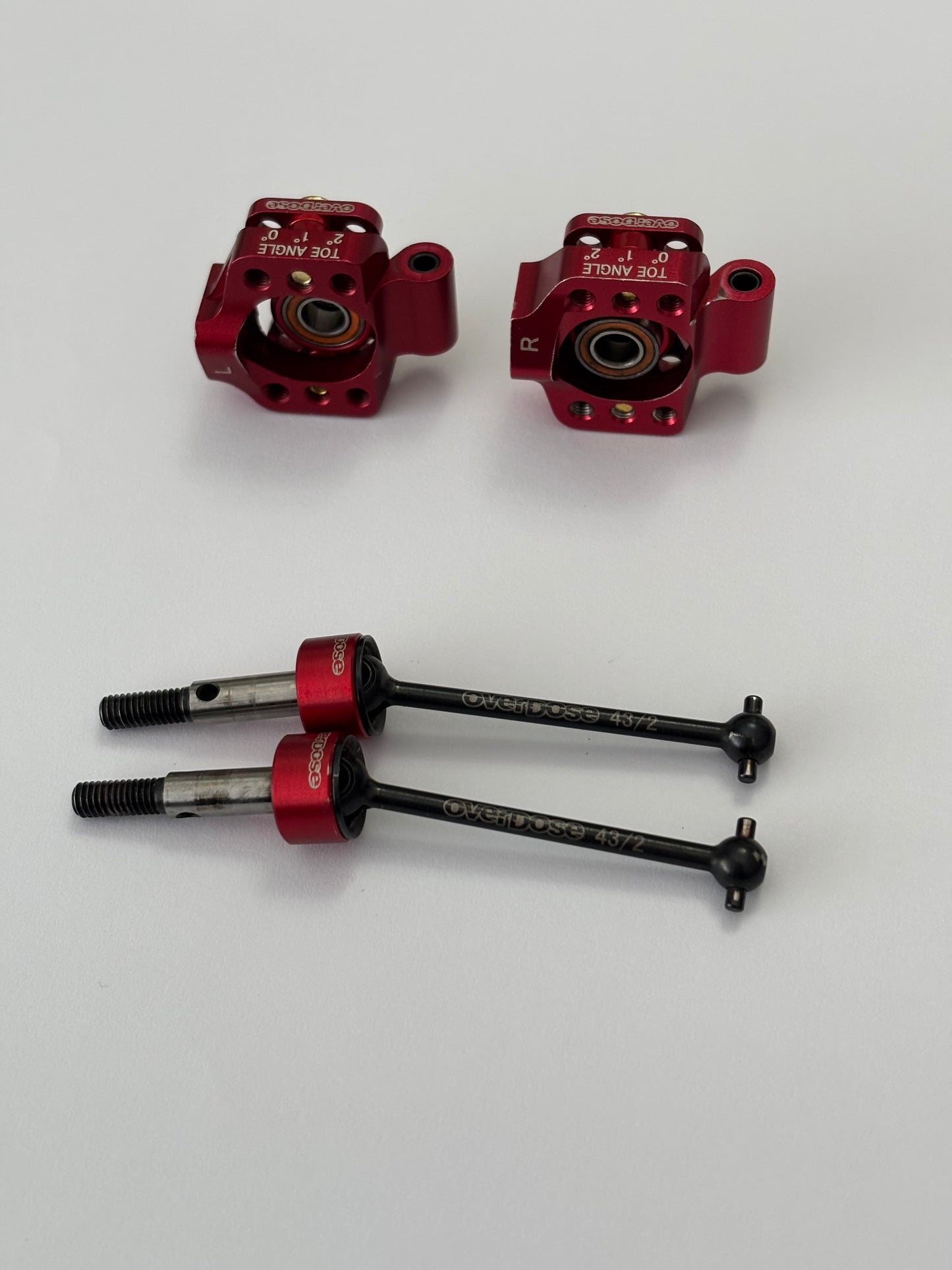 Overdose Red Alloy Rear Arm Uprights Adjustable
